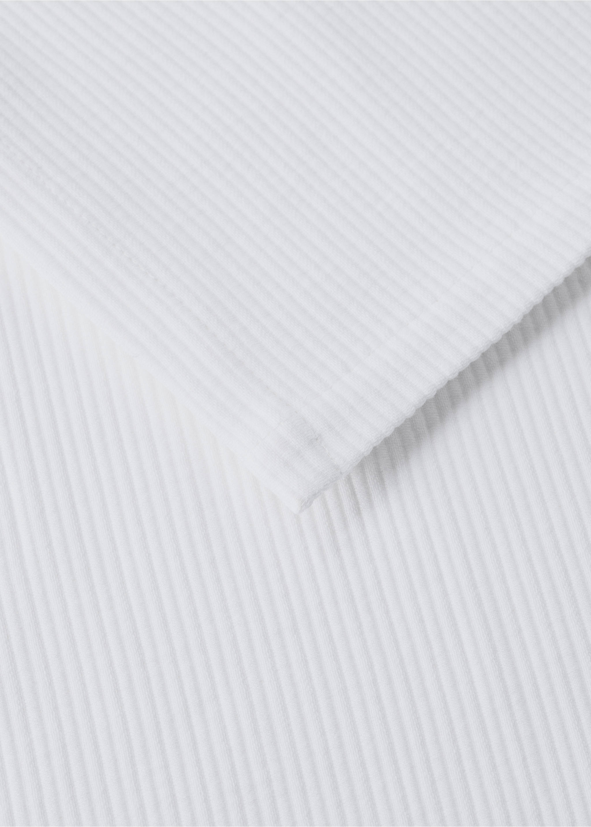 Fine-striped cotton bedspread for 180/200 cm bed - Details of the article 2, White. Ref: 27043296-00.