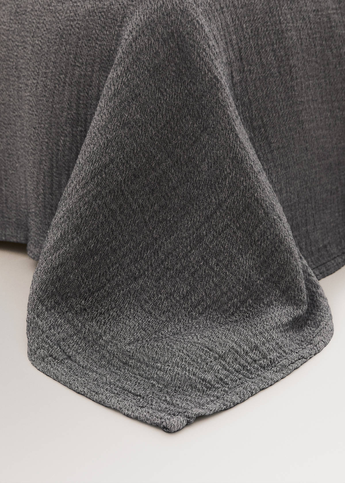Weiche Tagesdecke aus Baumwoll-Melange, 90/105  cm Bett — Dunkelgrau meliert