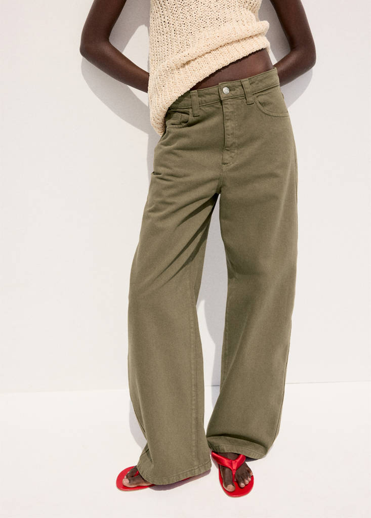 Mid-rise balloon jeans — Khaki