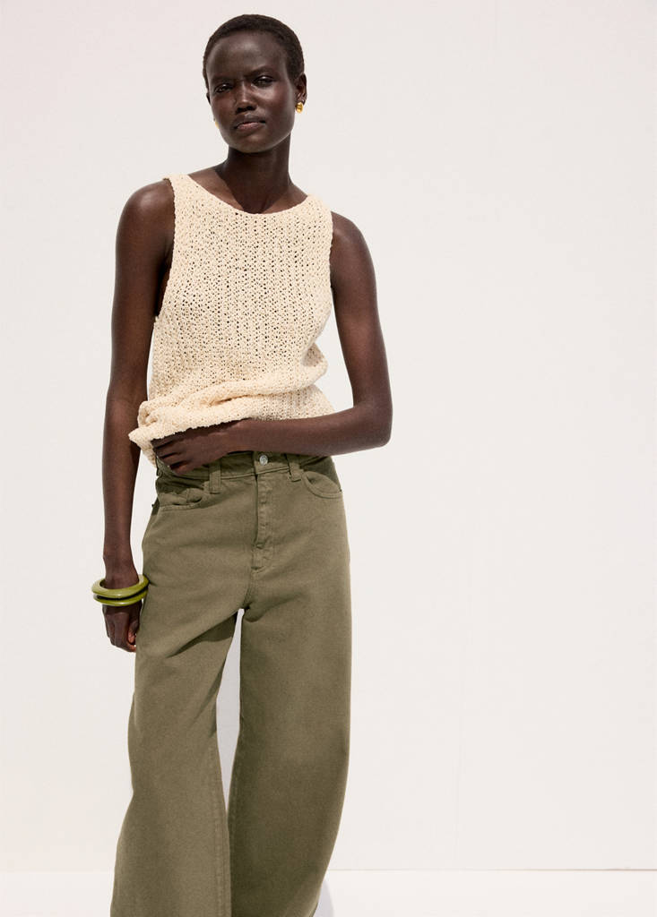 Mid-rise balloon jeans — Khaki