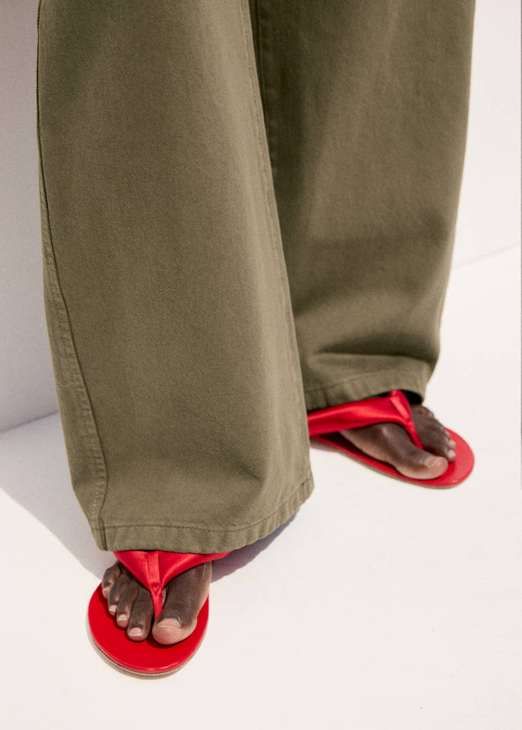 Mid-rise balloon jeans — Khaki