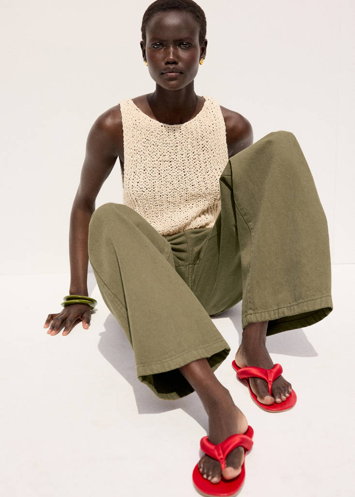 Mid-rise balloon jeans — Khaki