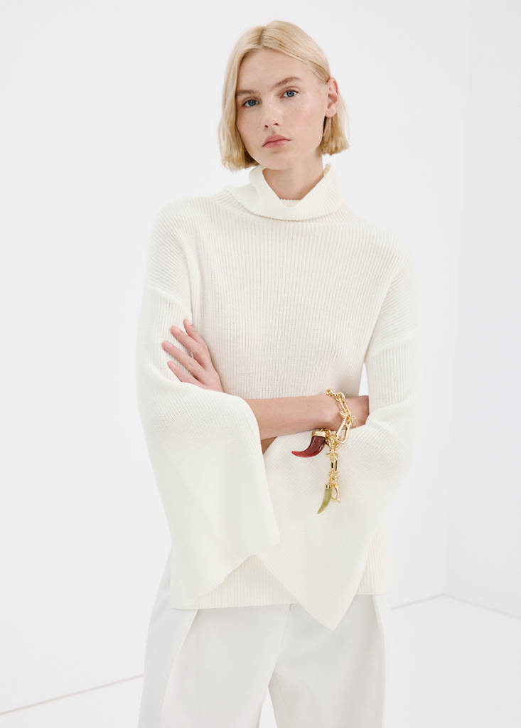 Turtleneck knit sweater — Off White