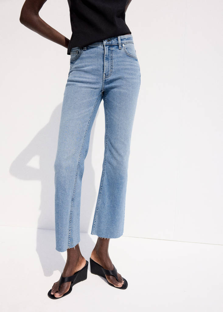 Sienna flared cropped jeans — Medium Blue