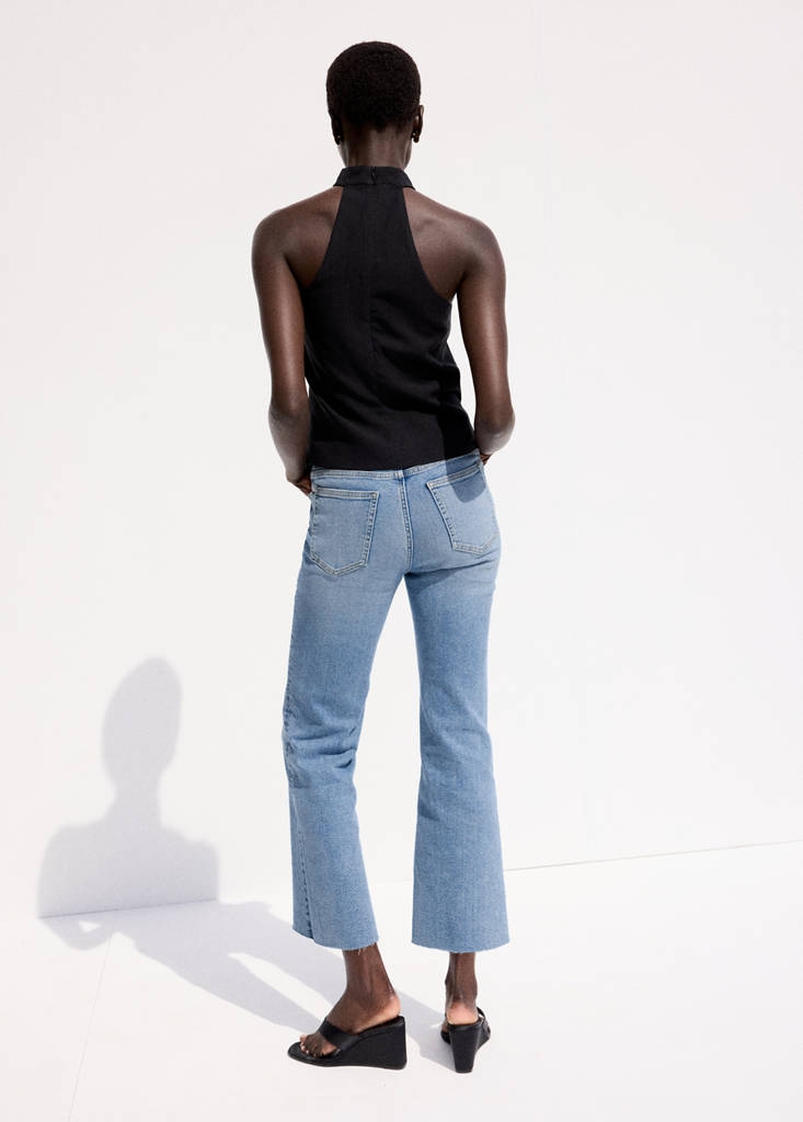 Sienna flared cropped jeans — Medium Blue