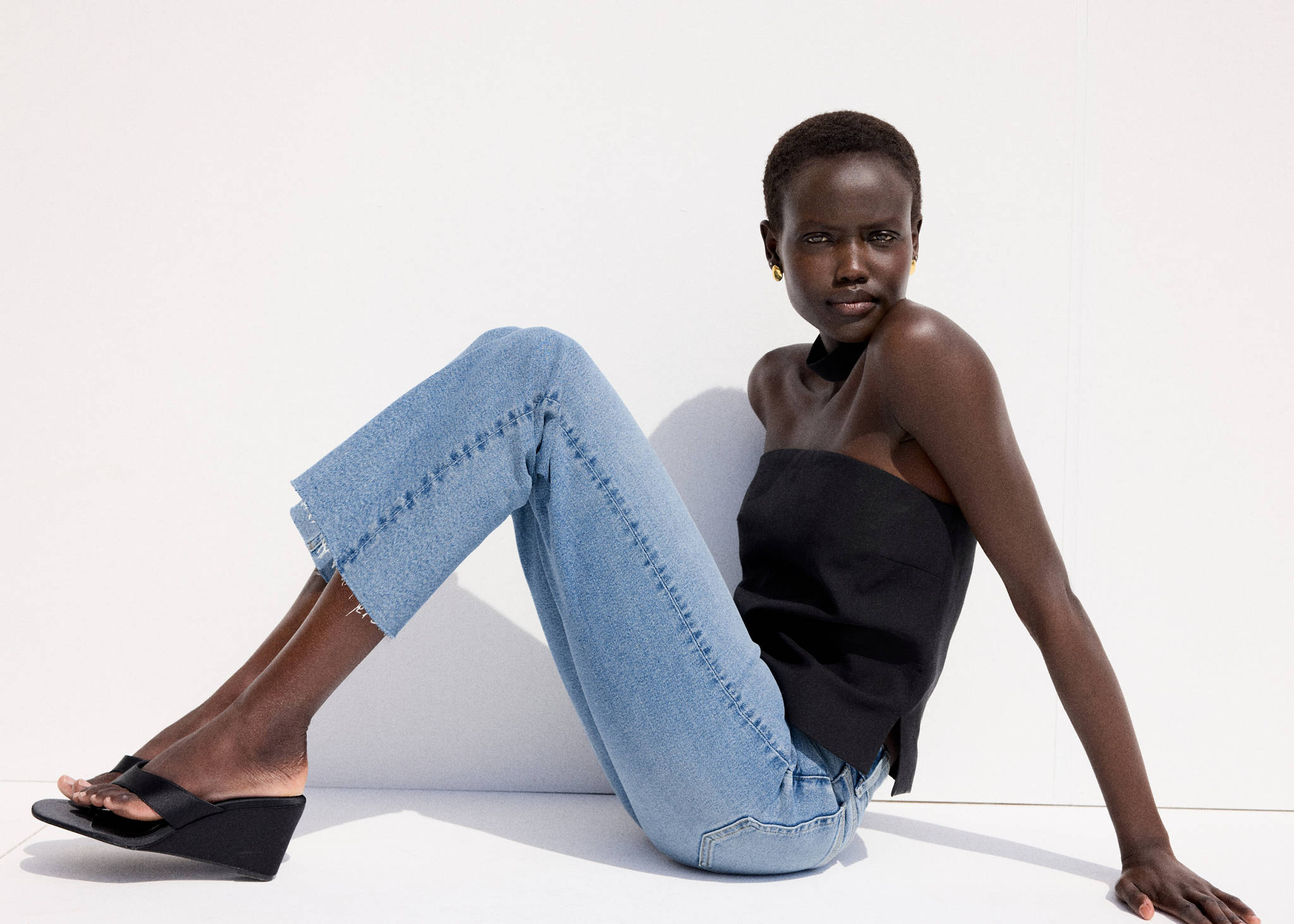 Sienna flared cropped jeans - Panoramic plane