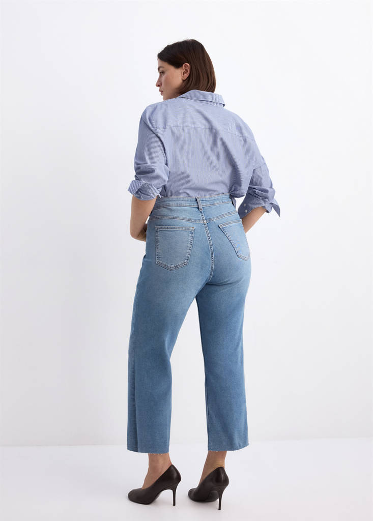 Sienna flared cropped jeans — Medium Blue