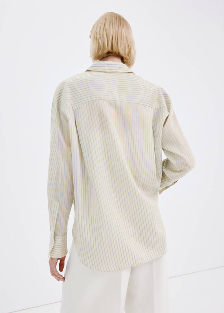 Lyocell shirt with pocket — Pastel Yellow