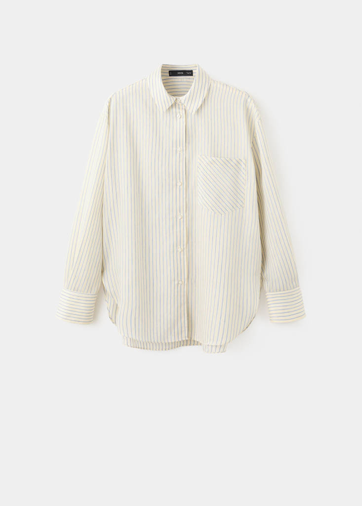 Lyocell shirt with pocket — Pastel Yellow