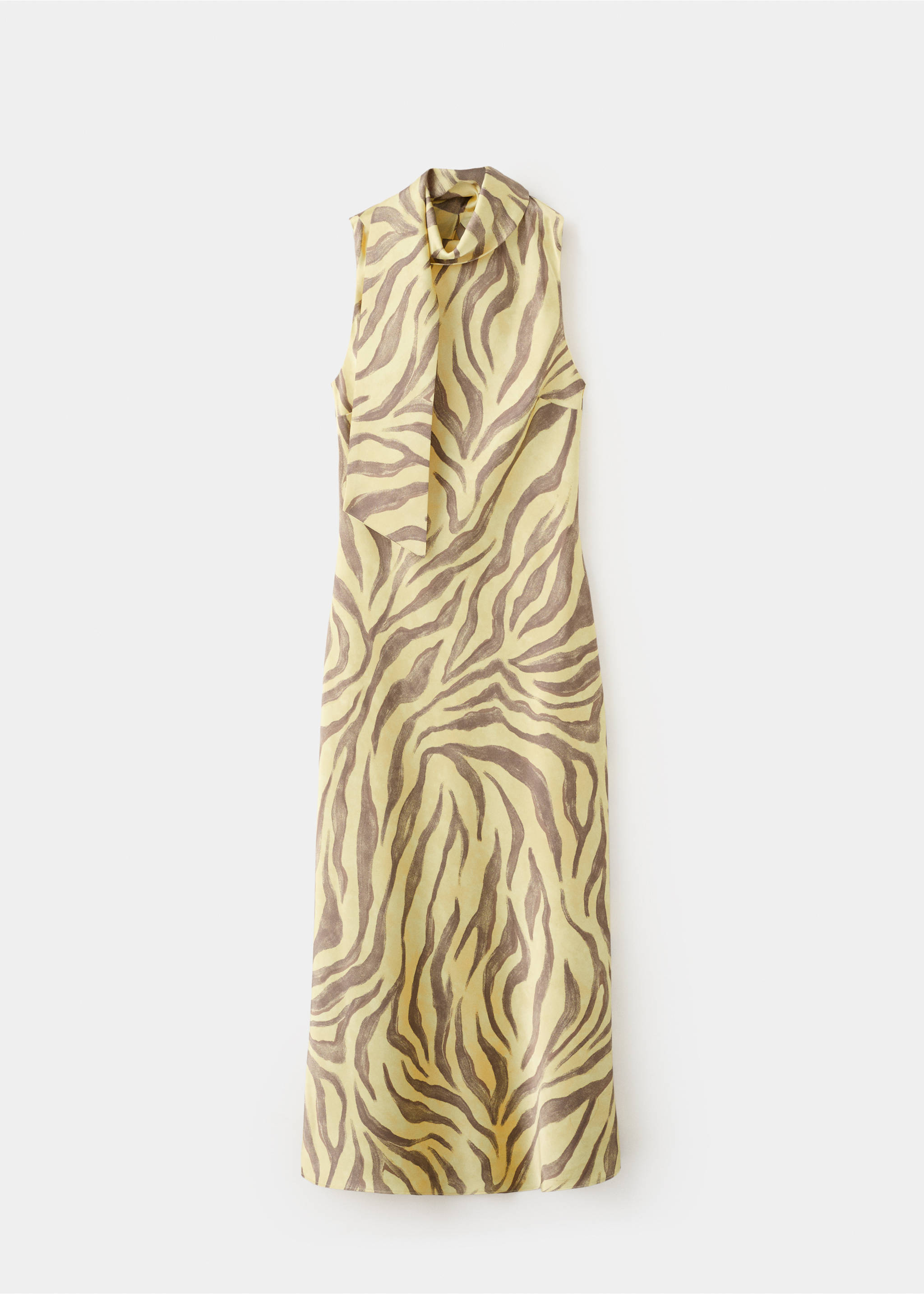 Printed dress with foulard - Article without model, Yellow. Ref: 27043305-00.