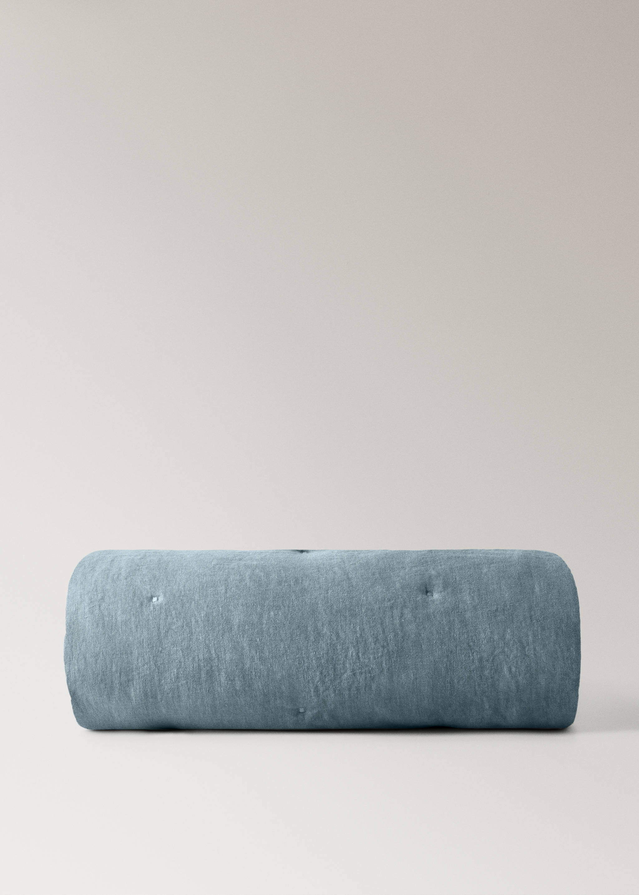 Linen velvet bedspread footboard - Article without model, Petrol Blue. Ref: 27043310-00.