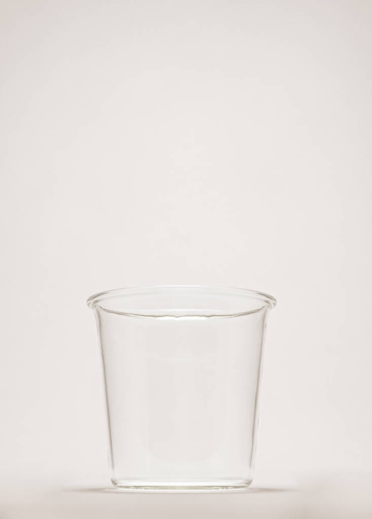 Small plain borosilicate glass tumbler — Ice Grey