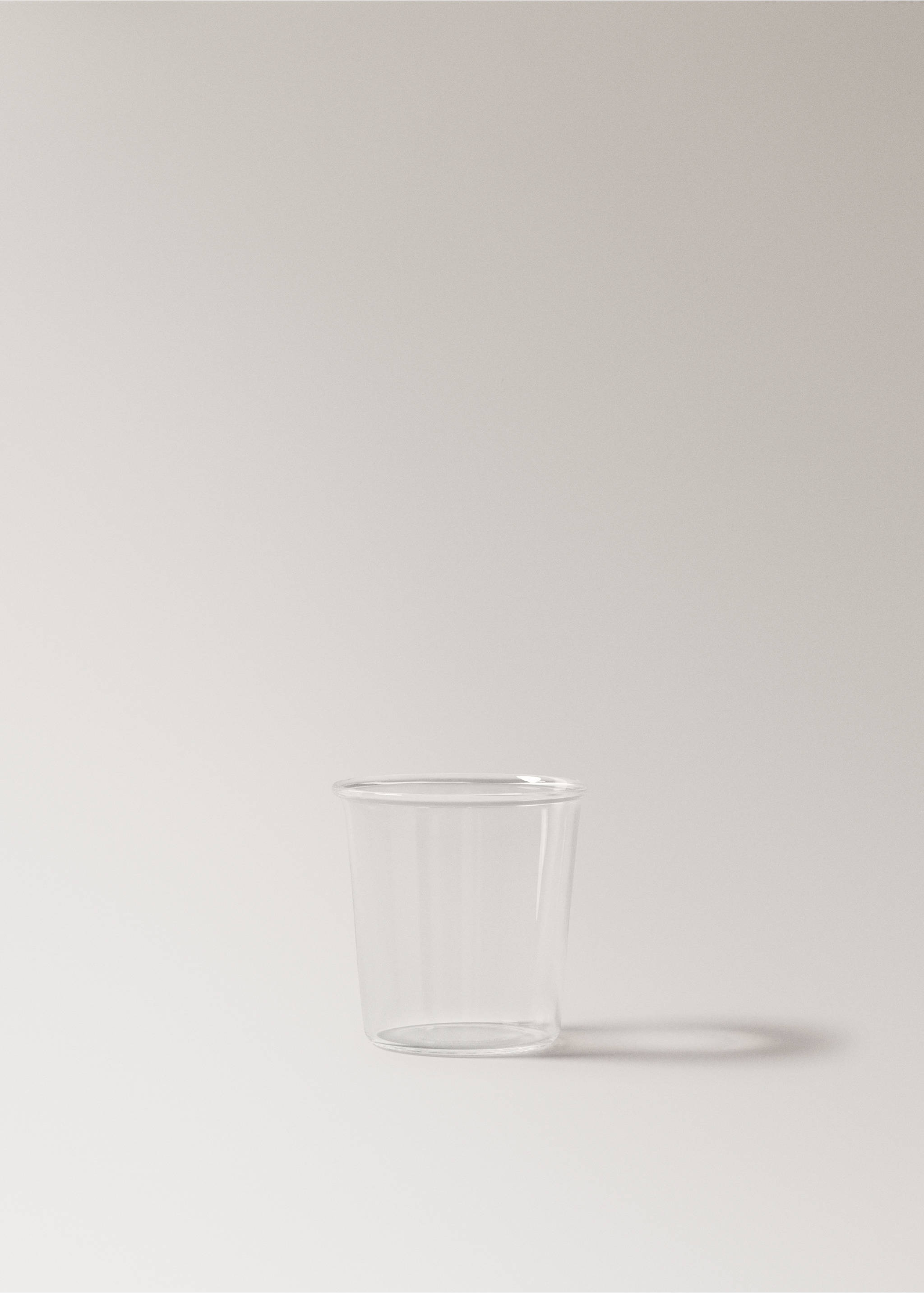 Small plain borosilicate glass tumbler - Article without model, Ice Grey. Ref: 27043311-00.