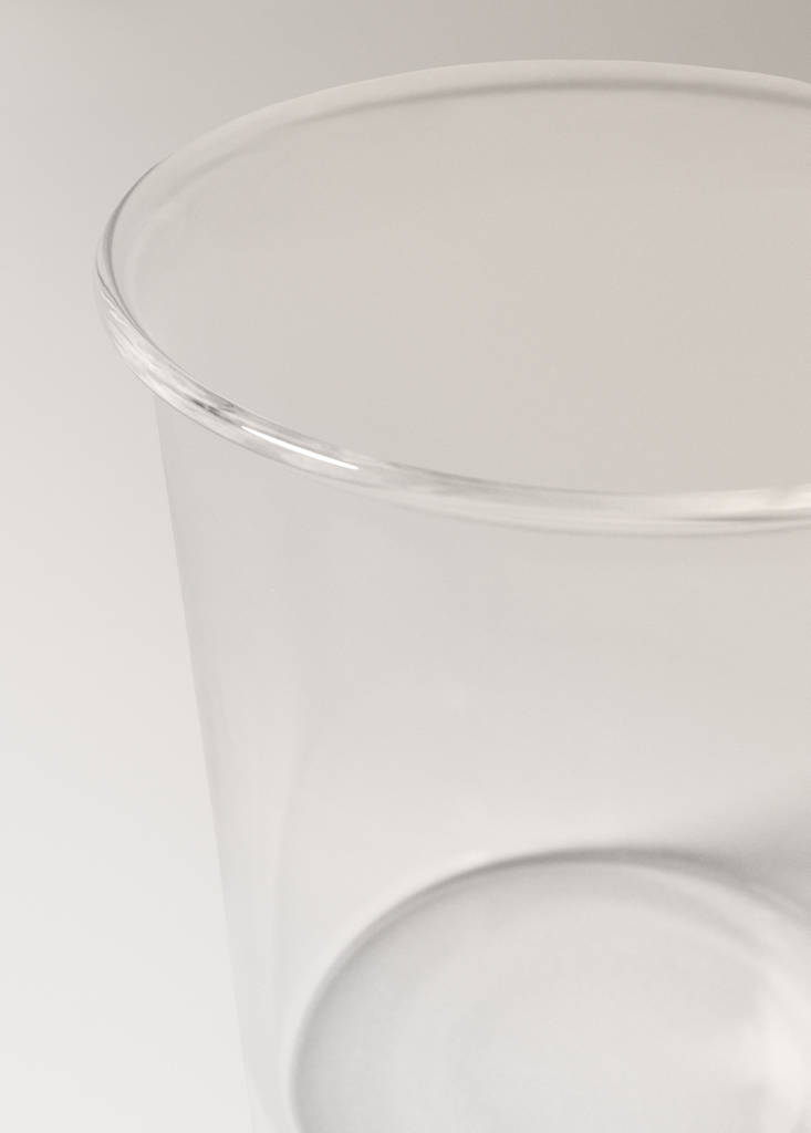 Small plain borosilicate glass tumbler — Ice Grey
