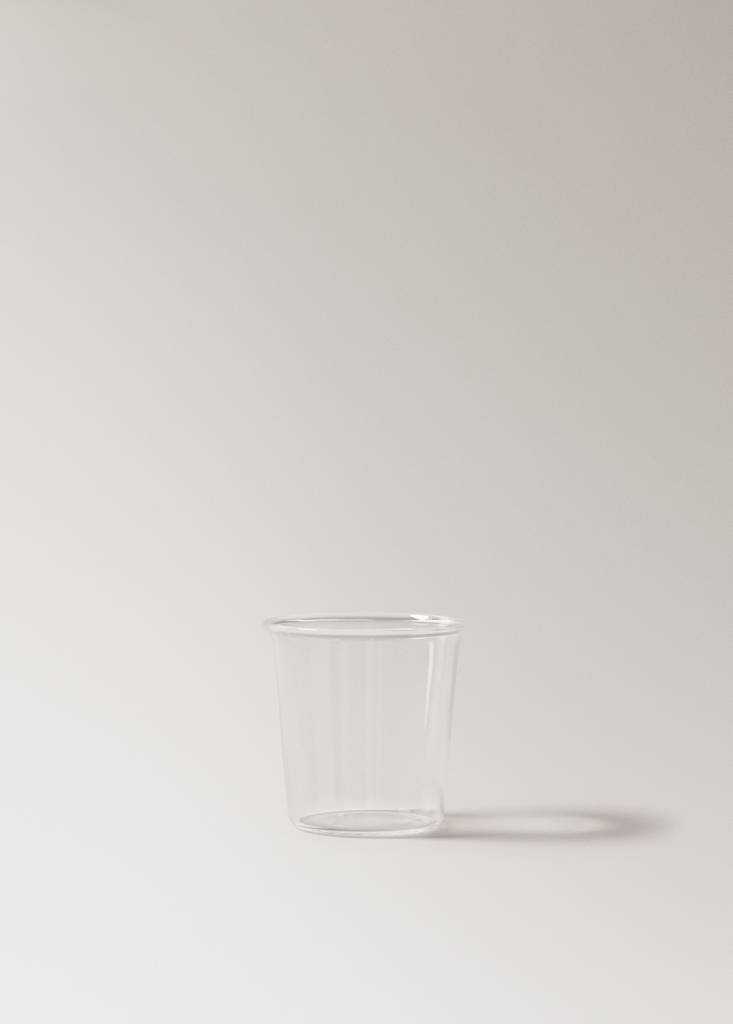 Small plain borosilicate glass tumbler — Ice Grey
