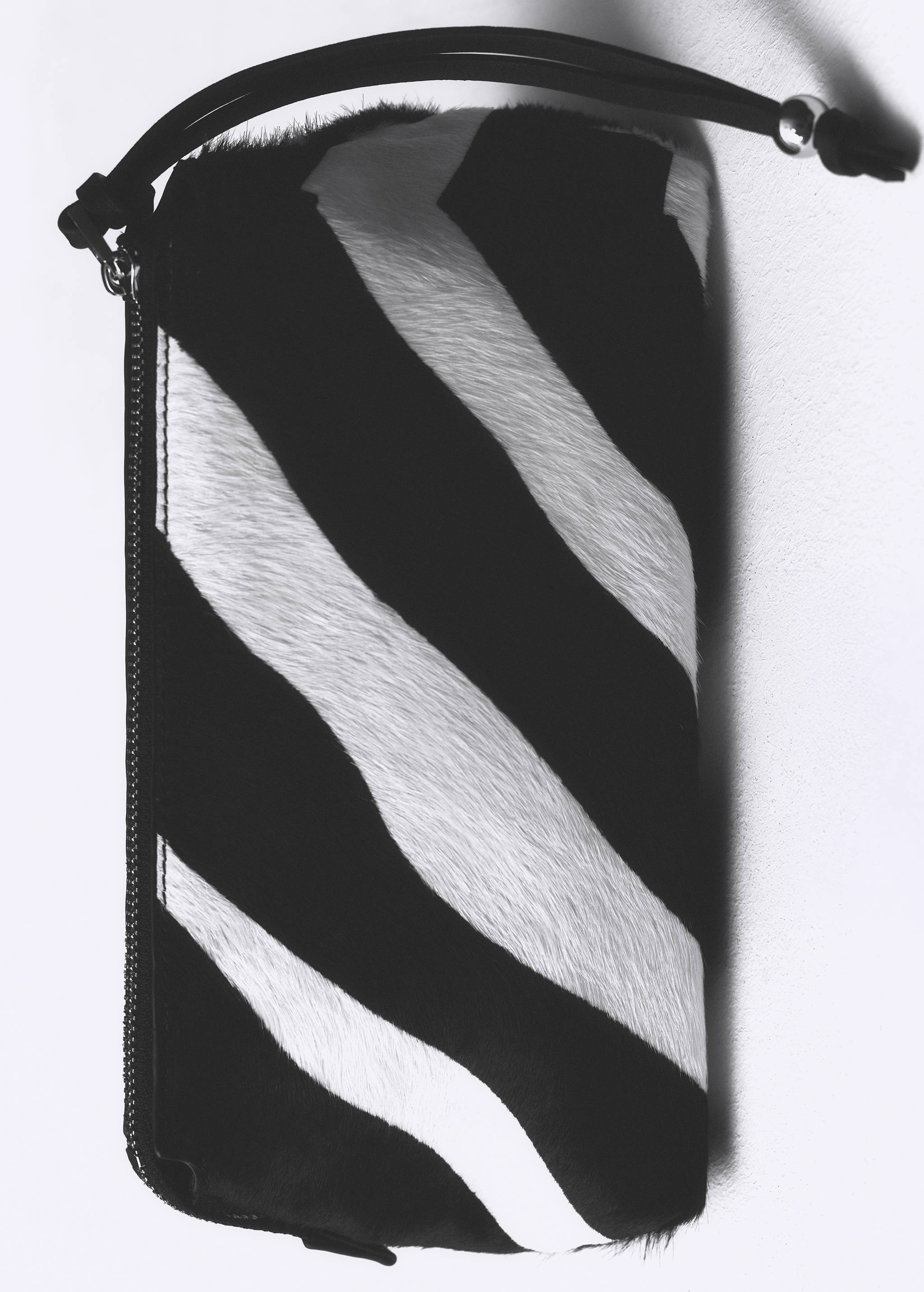 Zebra hair leather toiletry bag - General plane