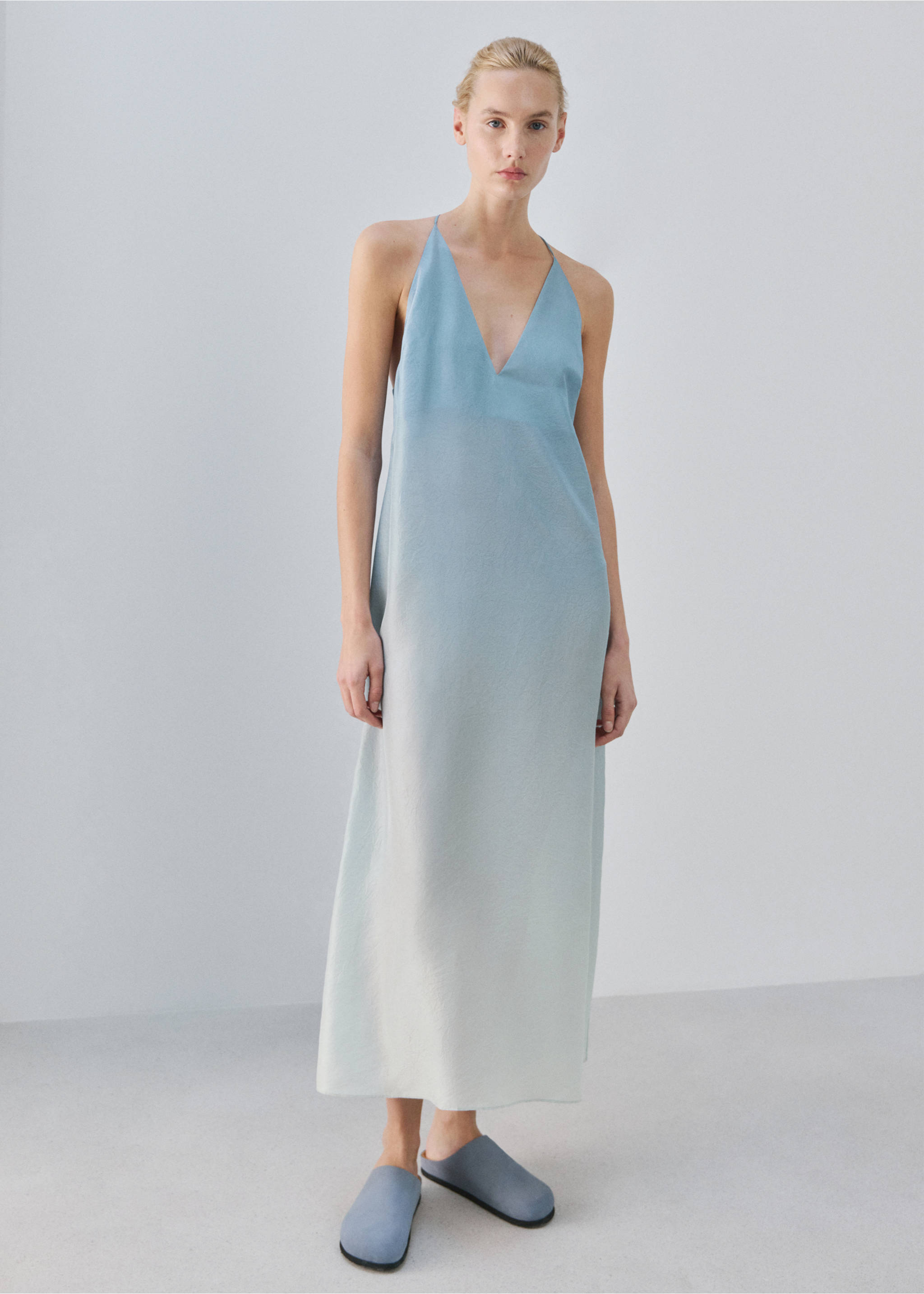 Ombre silk dress - General plane, Blue. Ref: 27043314-00.