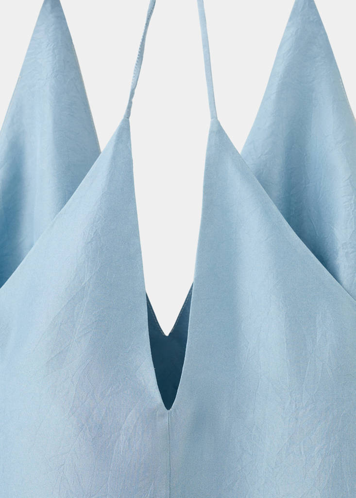 Ombre silk dress — Blue