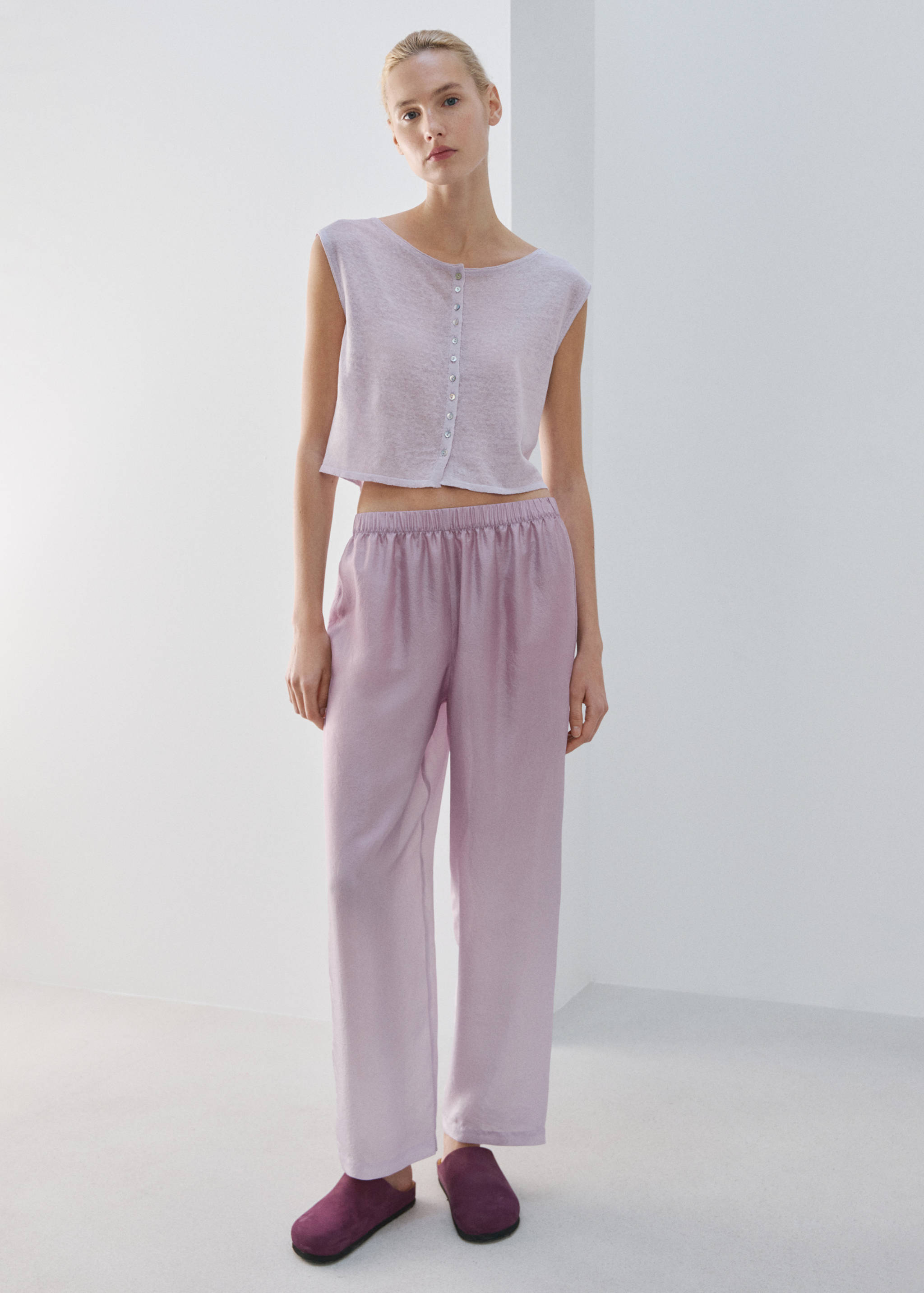 Cardigan en maille fine à manches courtes - Plan général