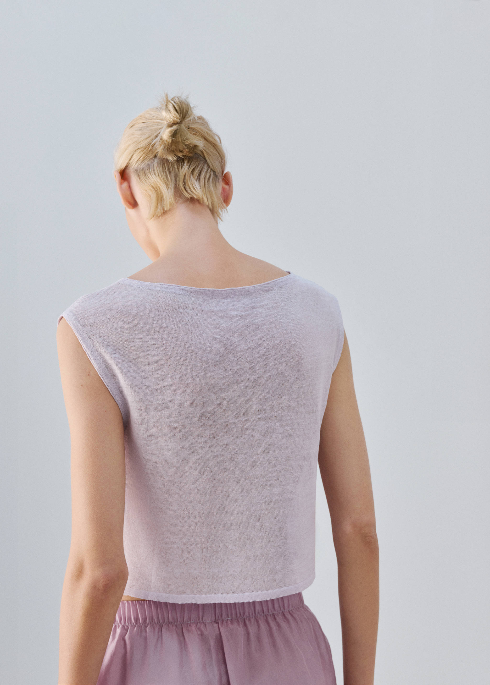 Cardigan en maille fine à manches courtes - Verso de l’article