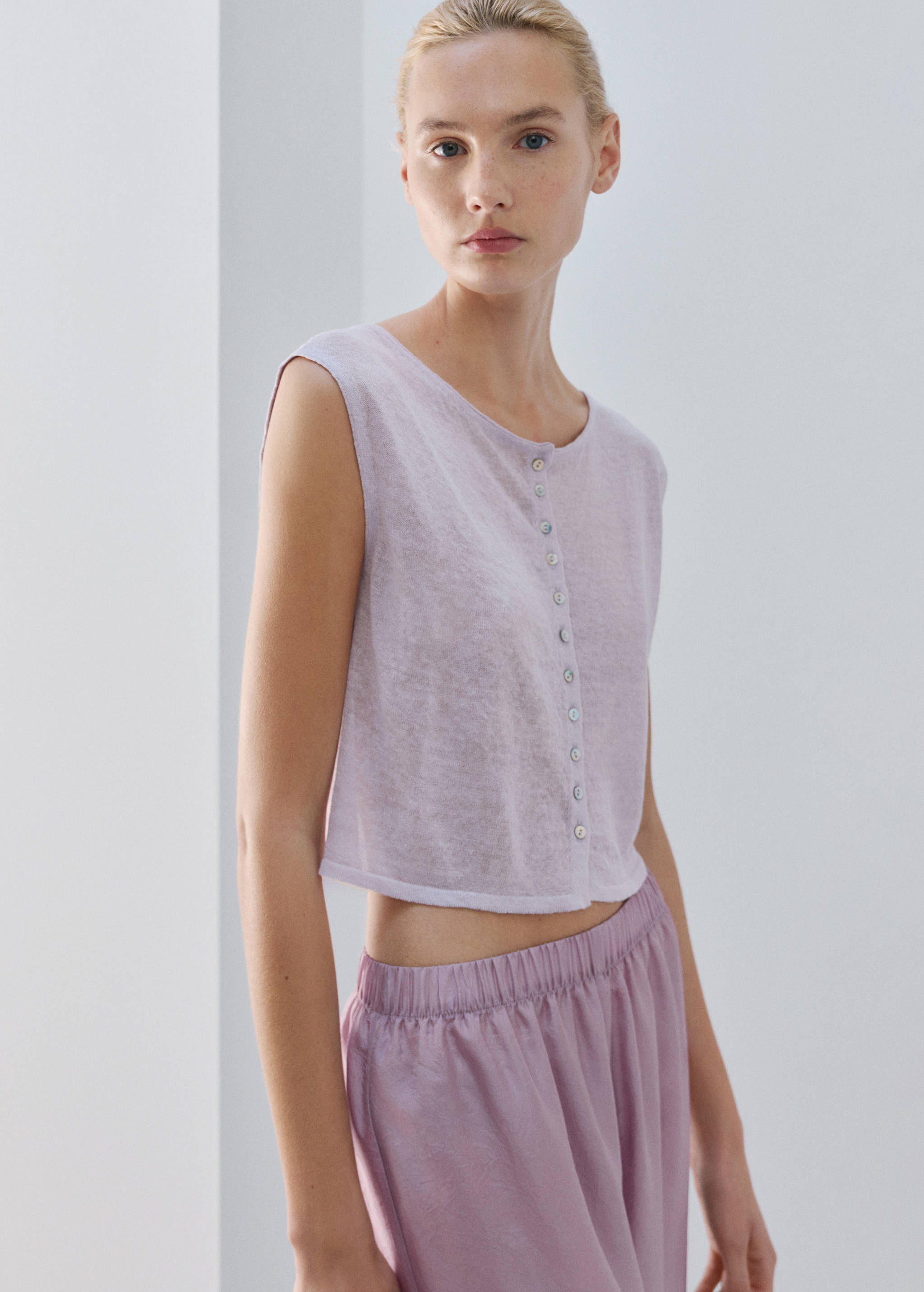 Cardigan en maille fine à manches courtes - Détail de l'article 2