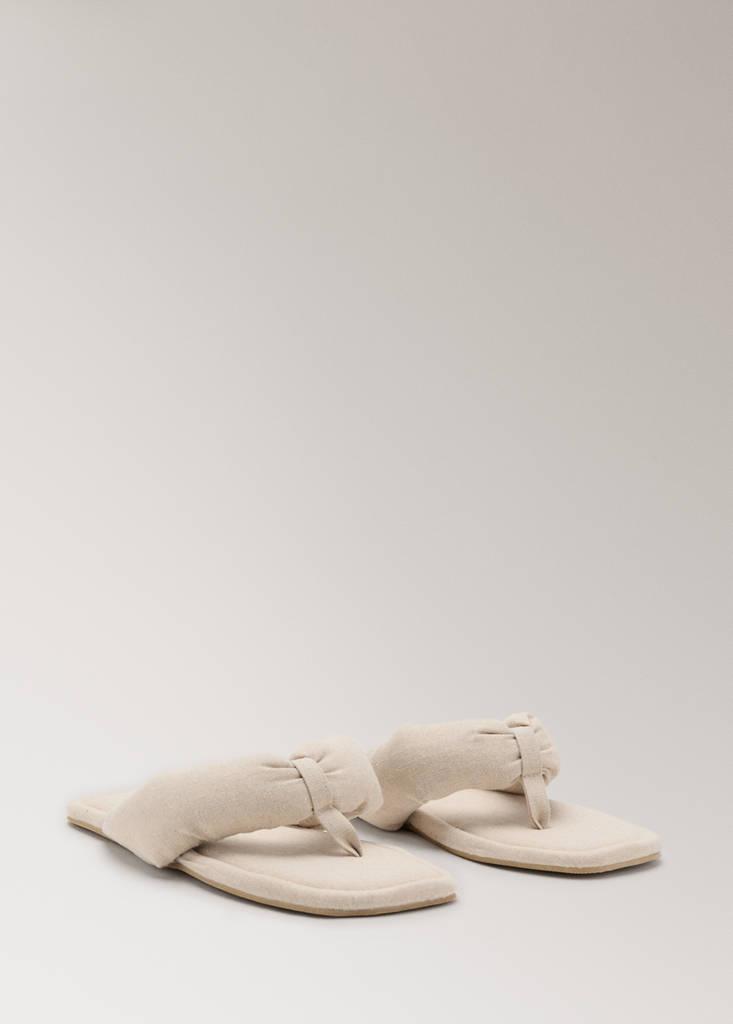 Padded mule slippers — Beige