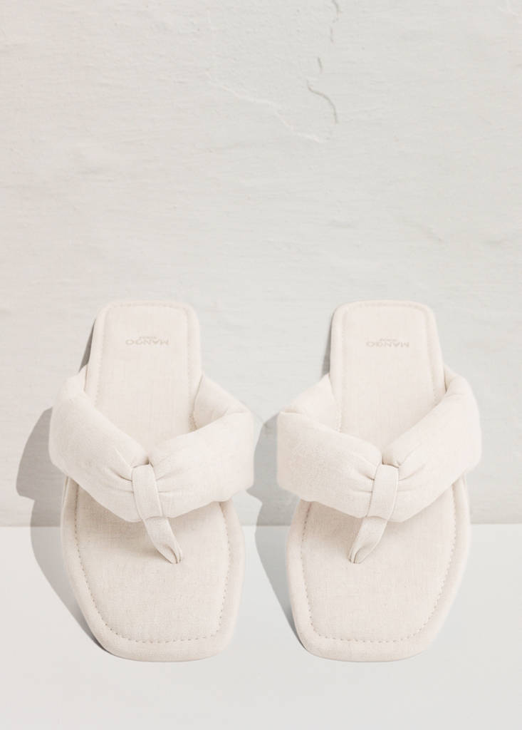 Padded mule slippers — Beige