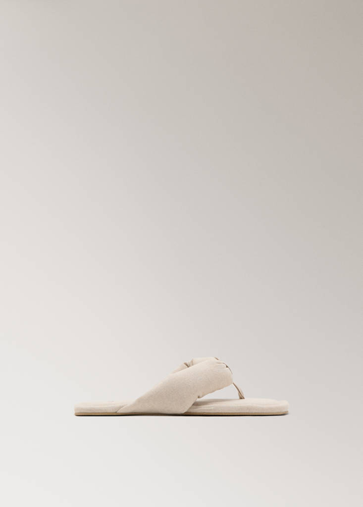 Padded mule slippers — Beige