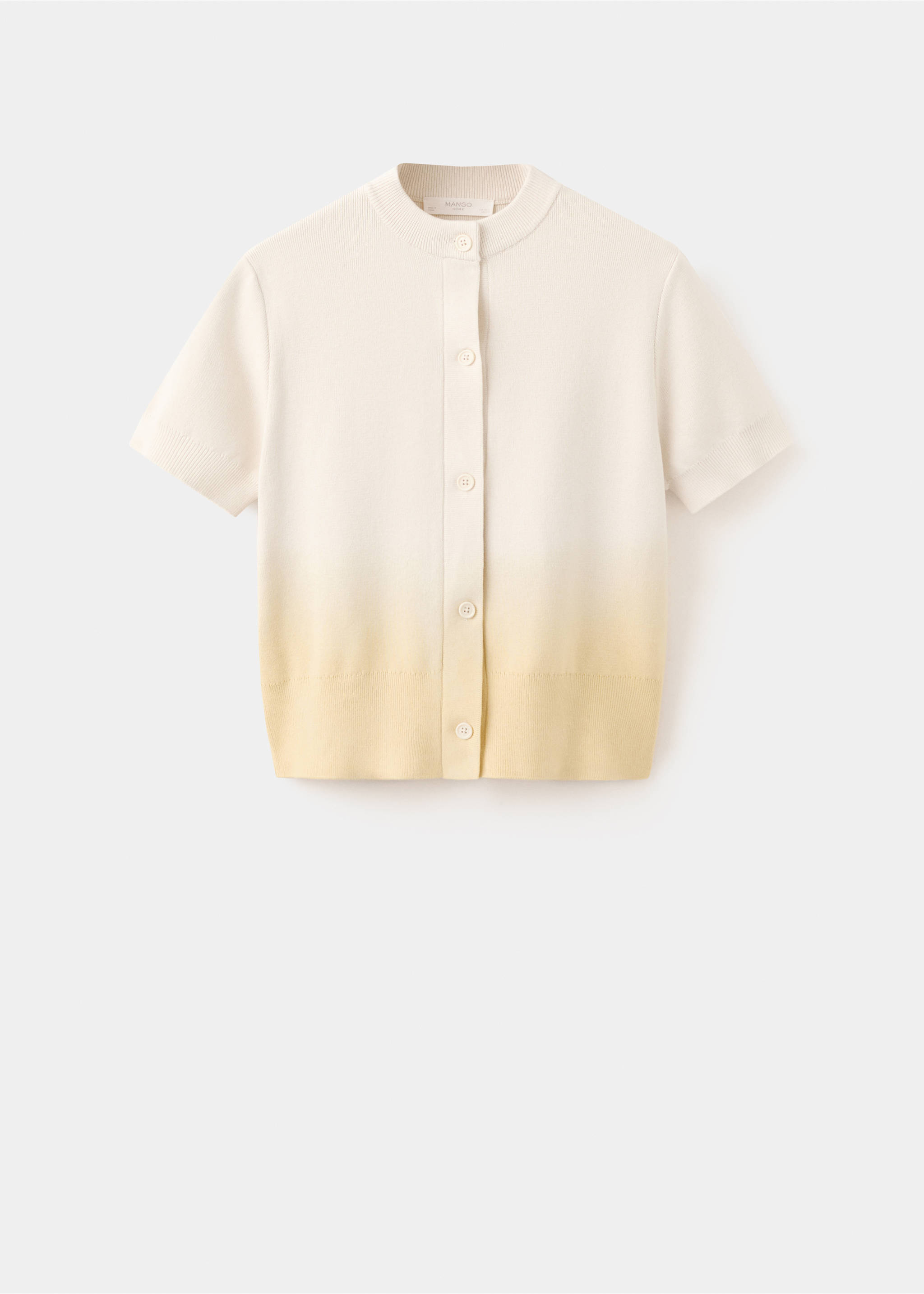 100% cotton gradient cardigan - Article without model, Pastel Yellow. Ref: 27043319-00.