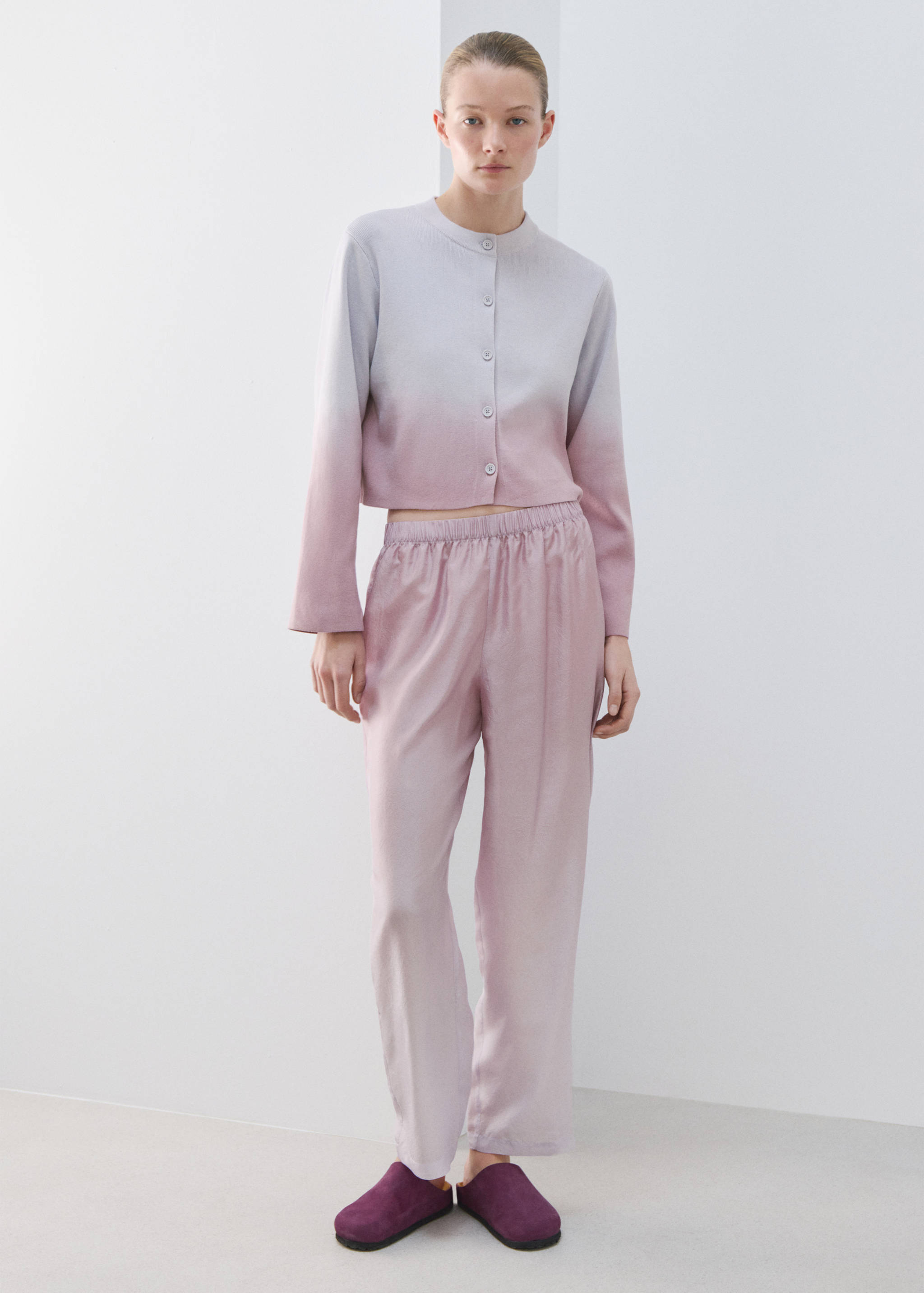 100% cotton gradient cardigan - General plane