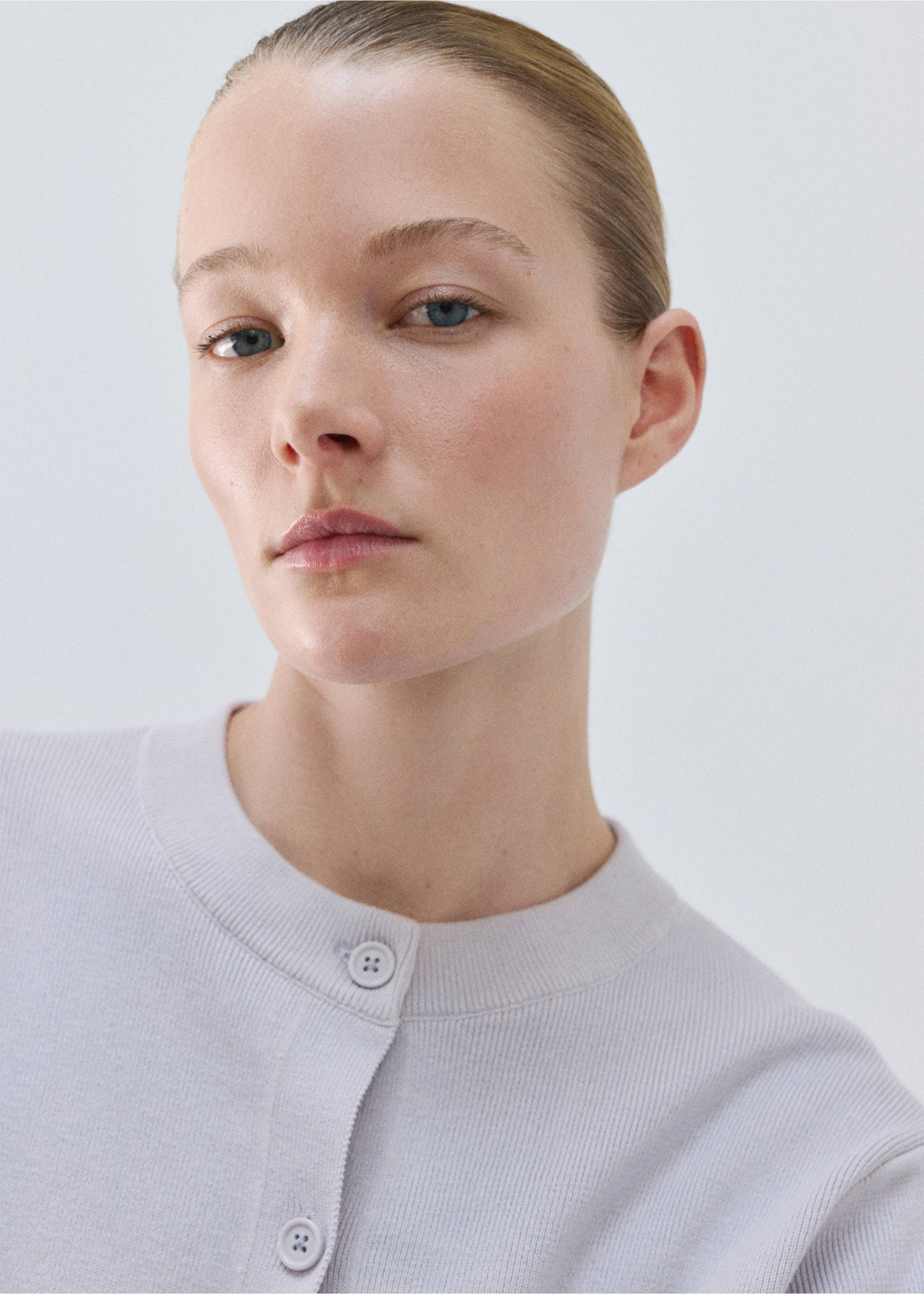 100% cotton gradient cardigan - Details of the article 1, Lilac. Ref: 27043320-00.