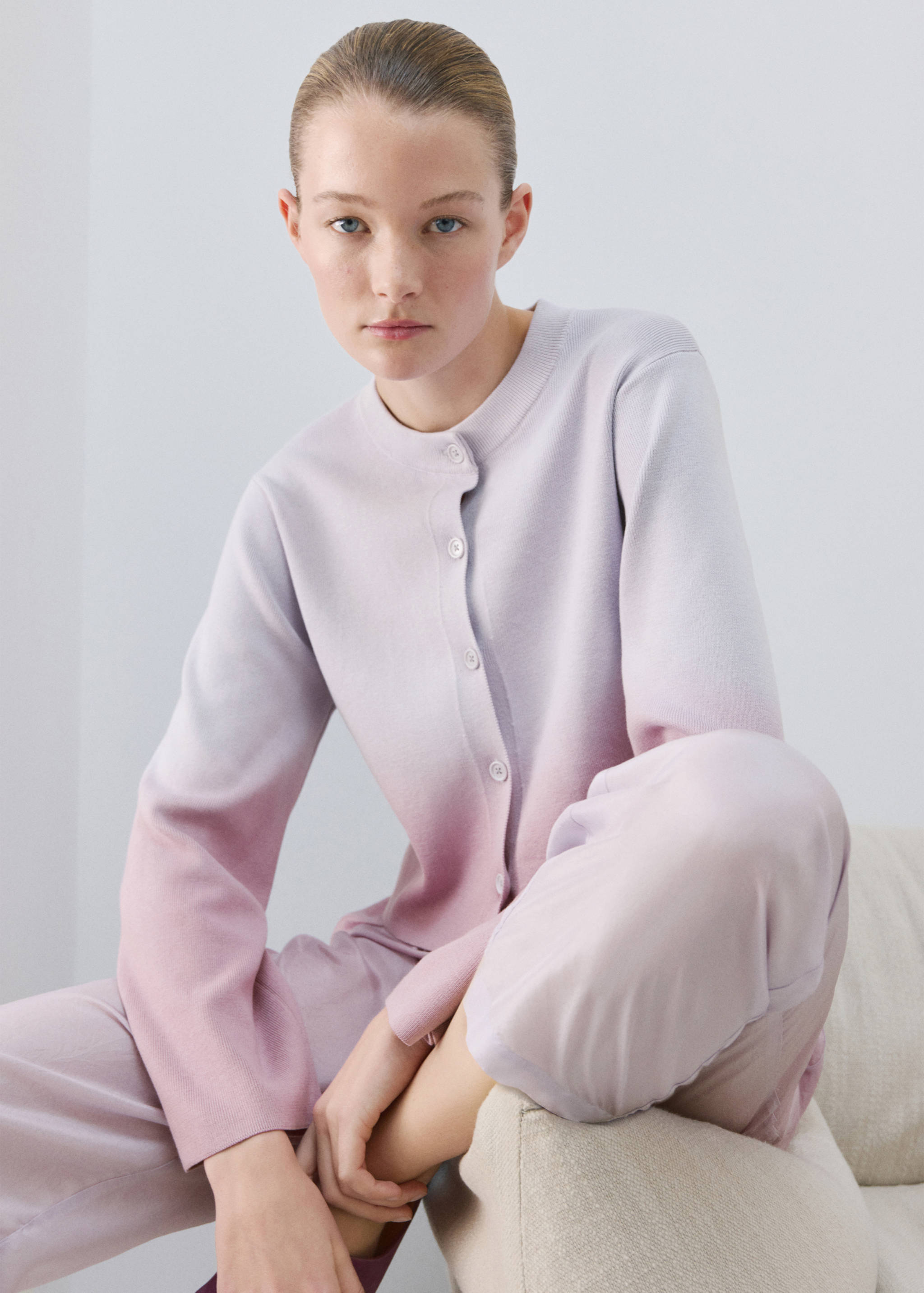 100% cotton gradient cardigan - Details of the article 2