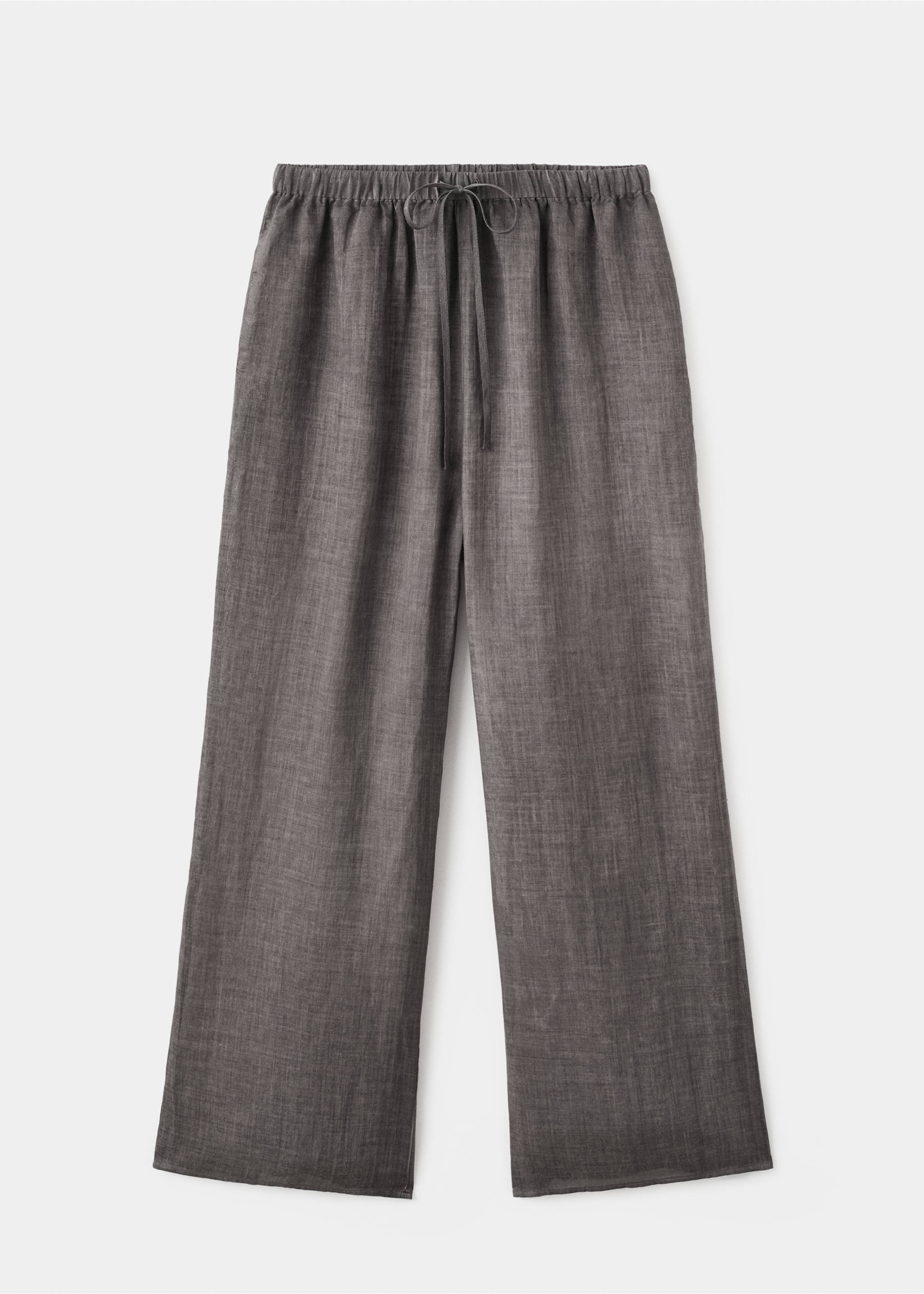 100% ramie trousers with an overdyed effect - Article without model, Charcoal. Ref: 27043321-00.