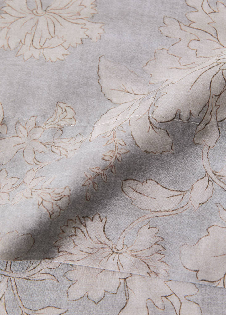 Vintage floral percale cotton top sheet Bed 135/140cm — Light/Pastel Grey