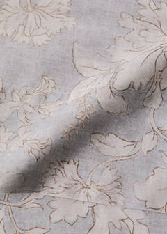 Vintage floral percale cotton top sheet for 150/160cm bed — Light/Pastel Grey 1