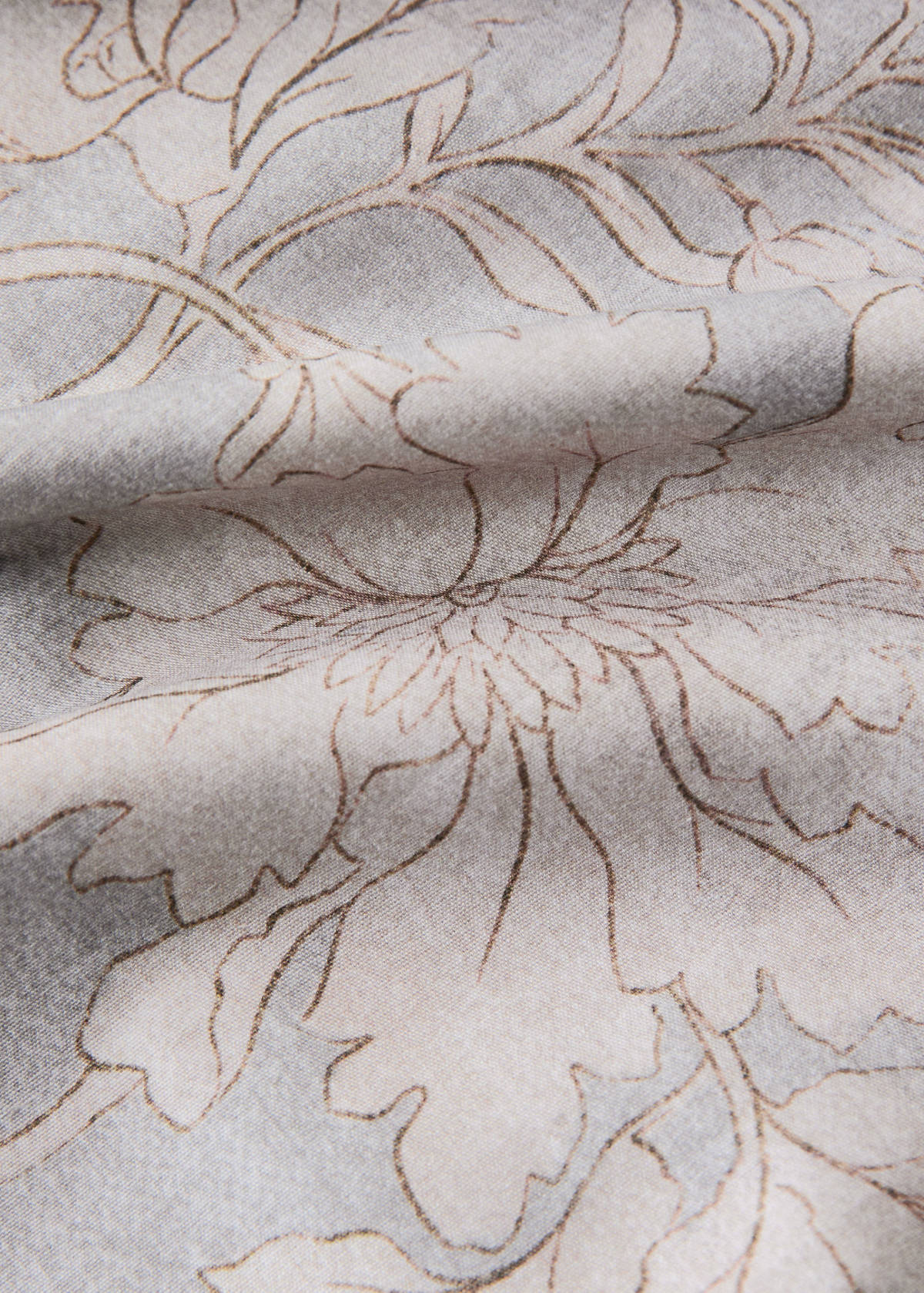 Vintage floral percale cotton top sheet for 150/160cm bed — Light/Pastel Grey