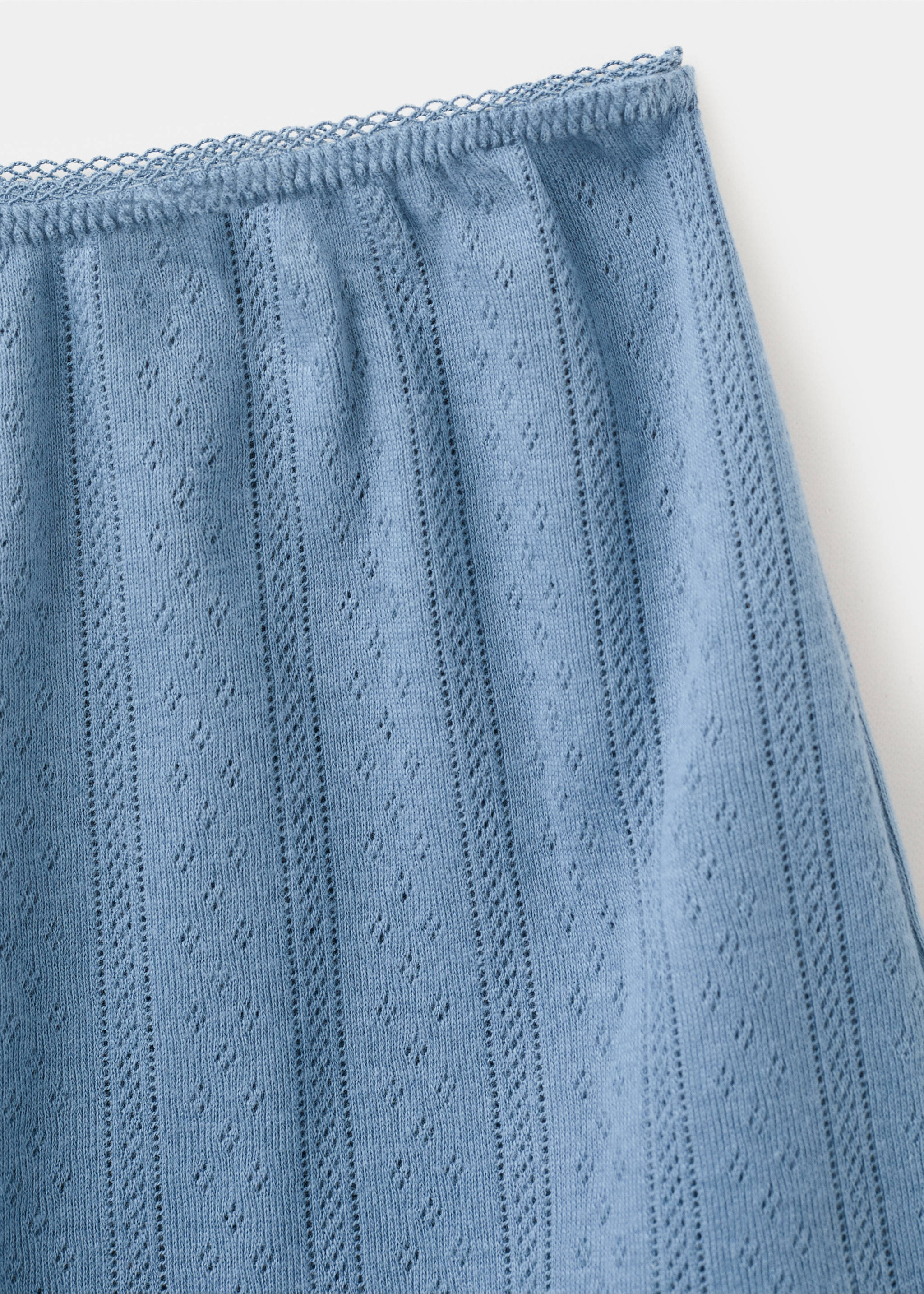 Short de pyjama en coton ajouré à taille élastique - Détail de l'article 8, Bleu indigo. Ref: 27043327-00.