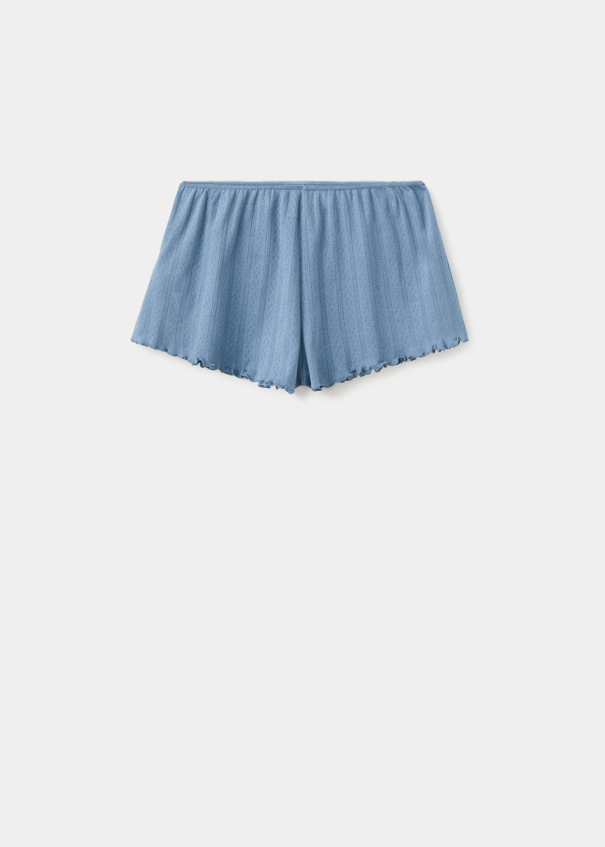 Loose-knit cotton pyjama shorts with elastic waist - Article without model
