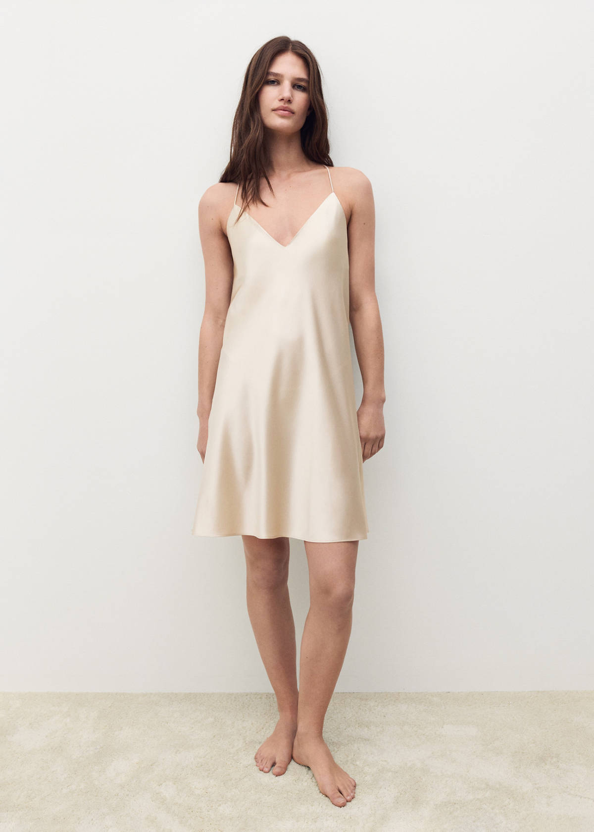 Silk strapless nightgown — Light/Pastel Grey