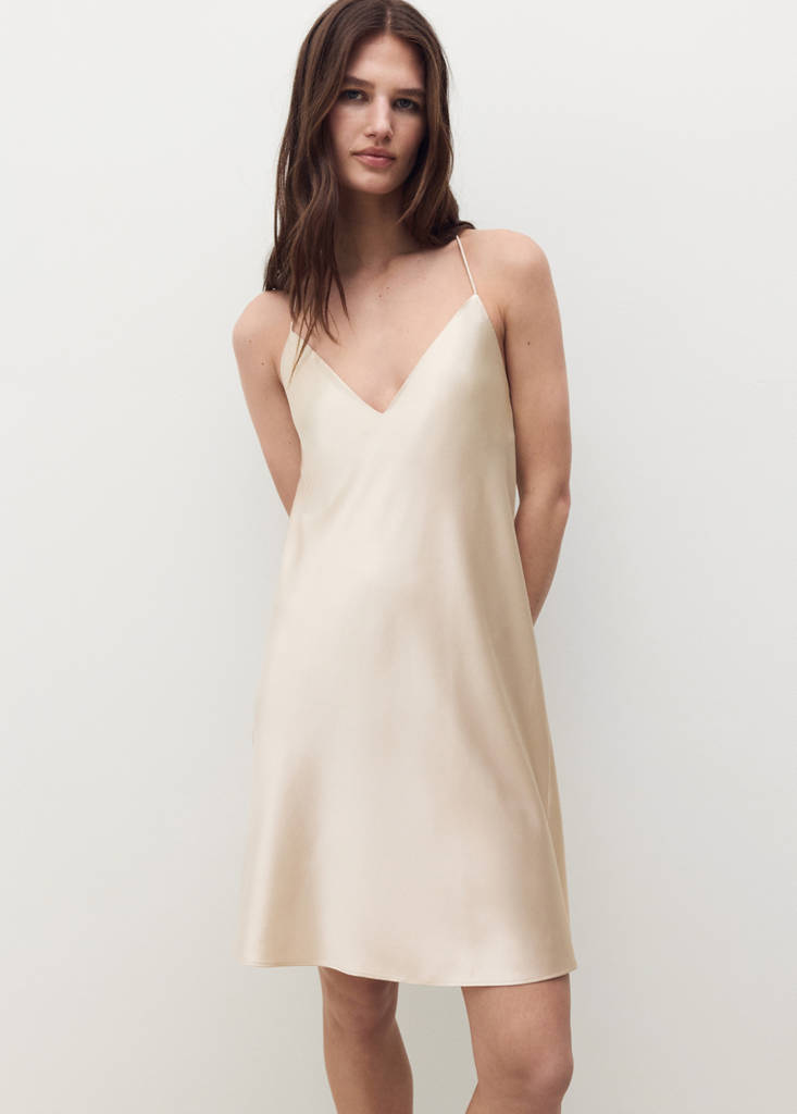 Silk strapless nightgown — Light/Pastel Grey