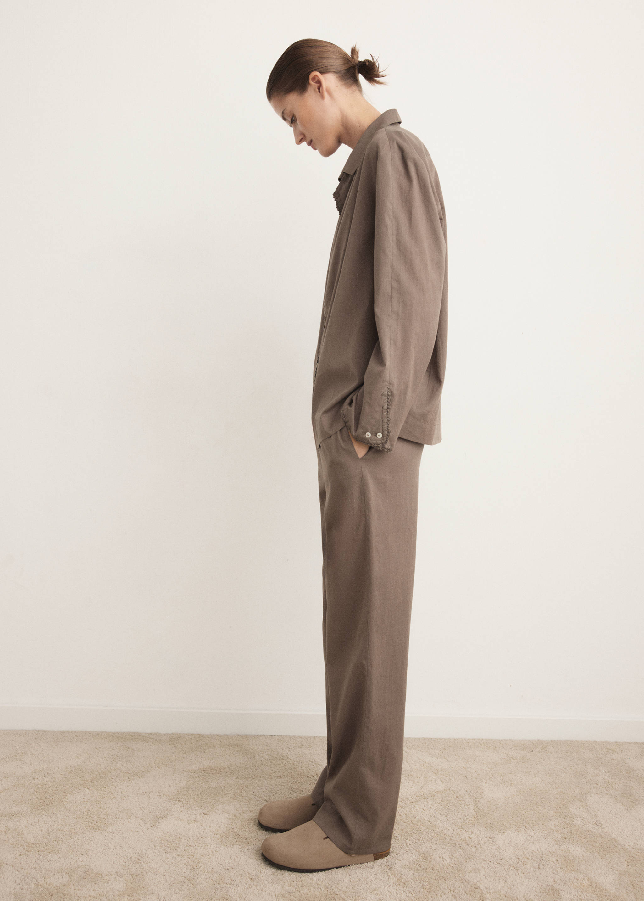 Long cotton pyjama trousers - General plane