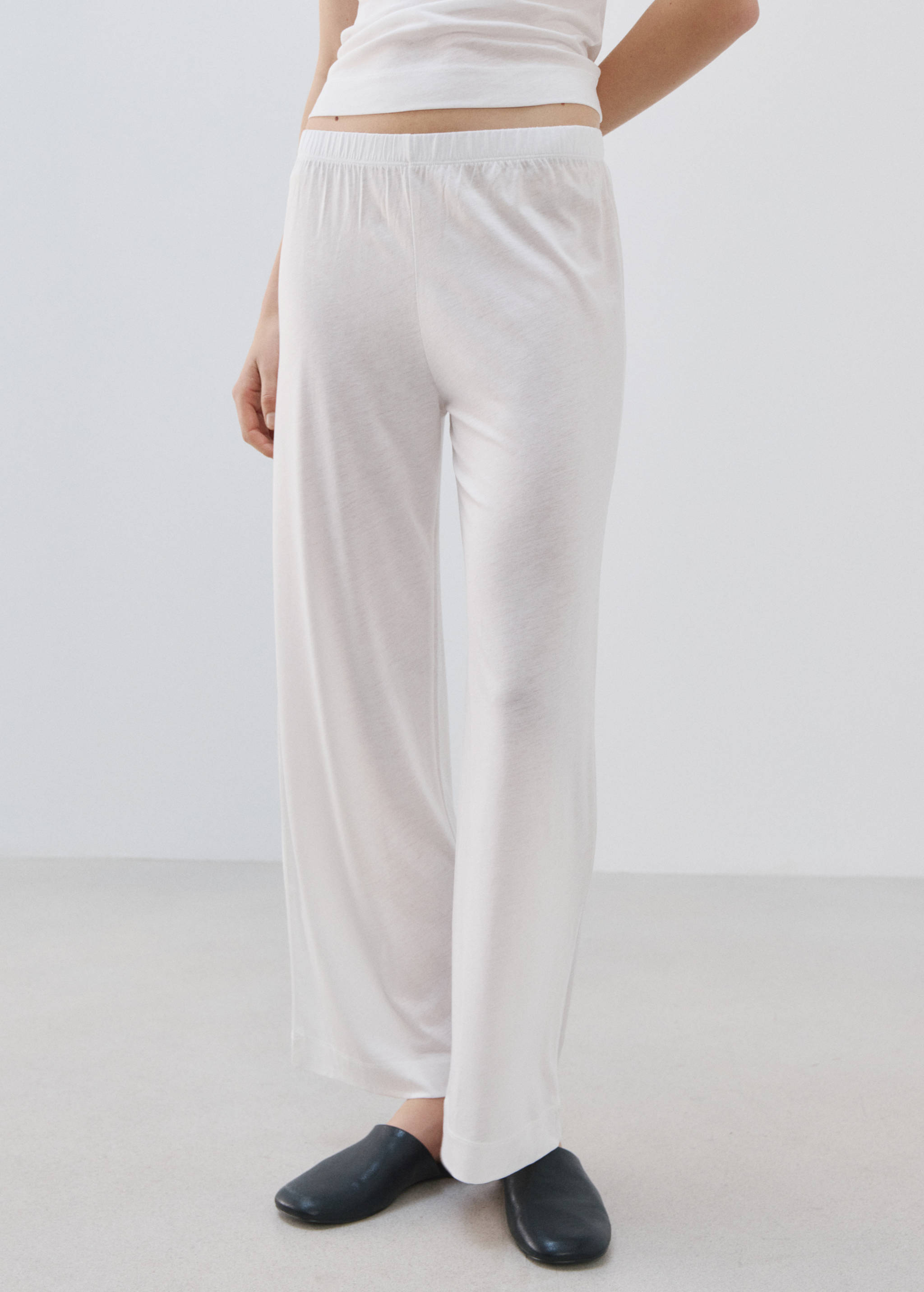 Basic long lyocell pants - Medium plane