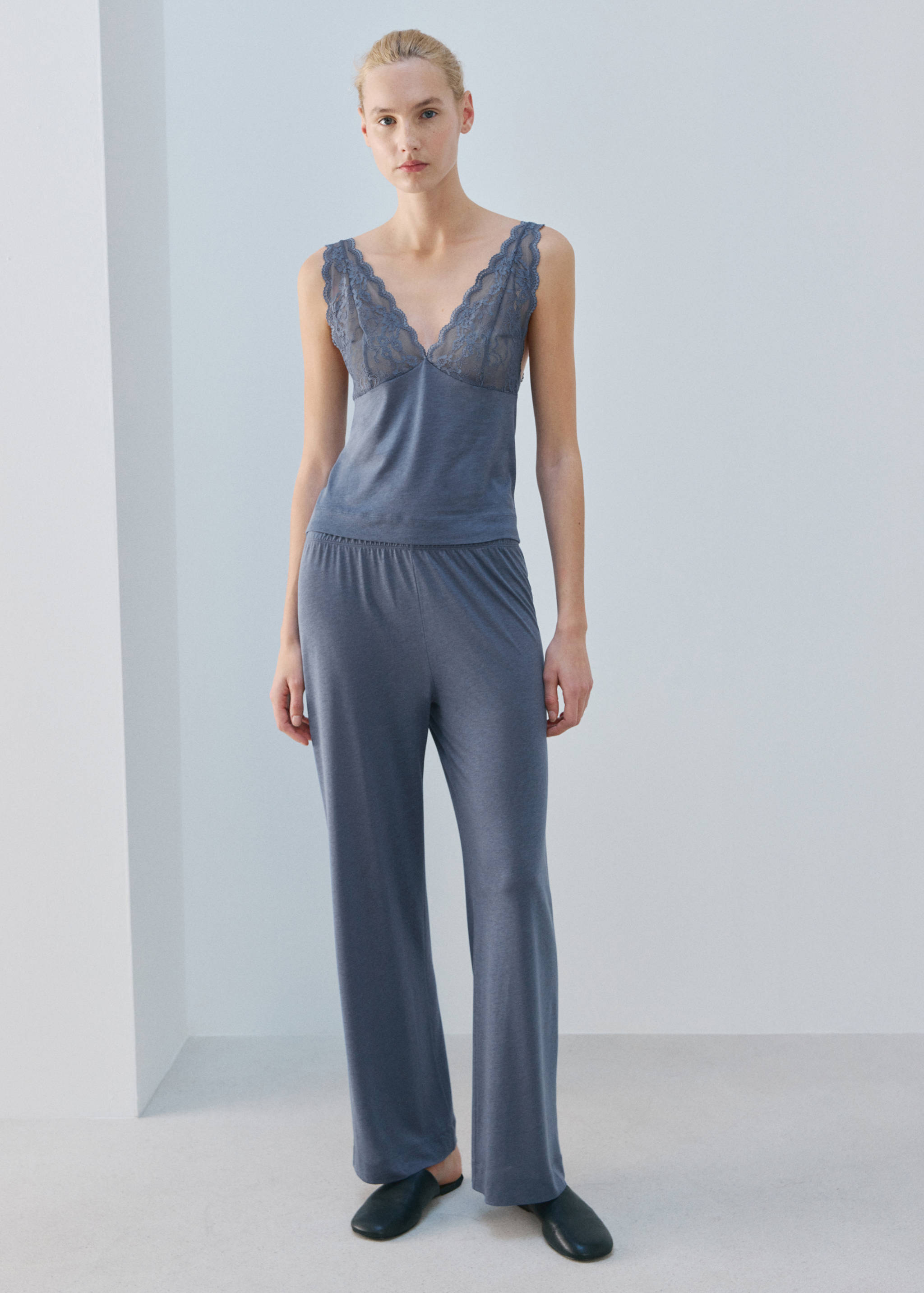 Basic long lyocell pants - General plane