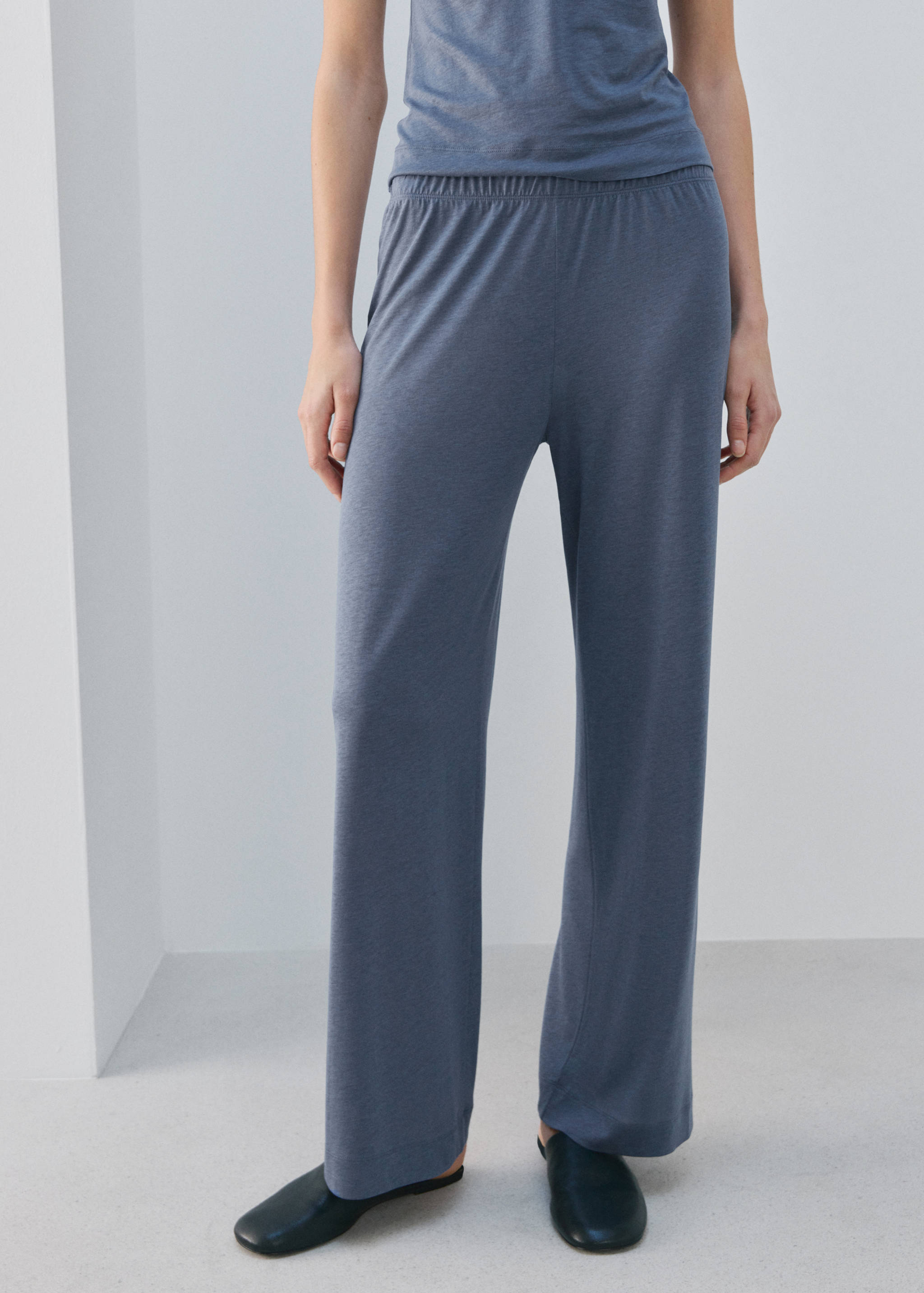 Basic long lyocell pants - Medium plane