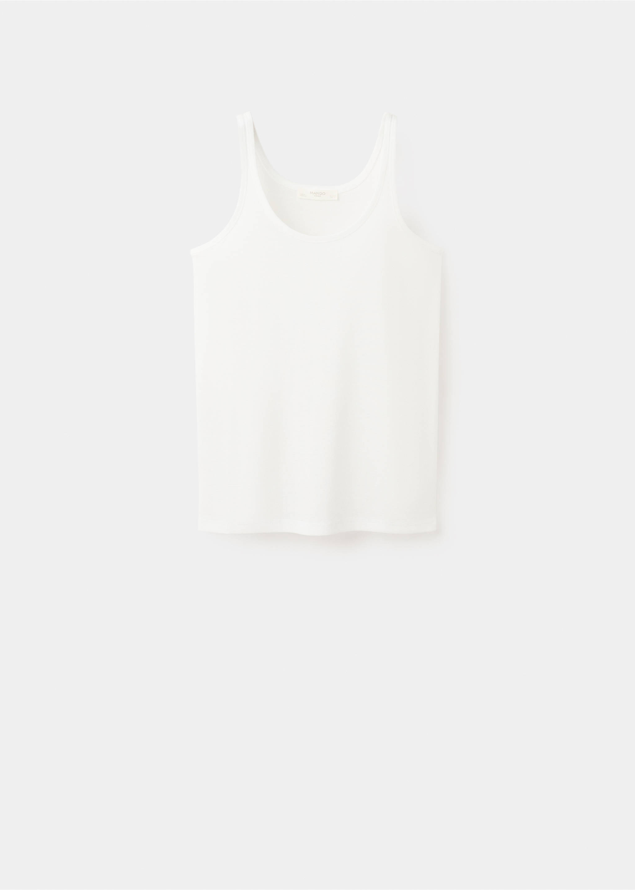 Cotton round-neck top - Article without model, White. Ref: 27043336-00.