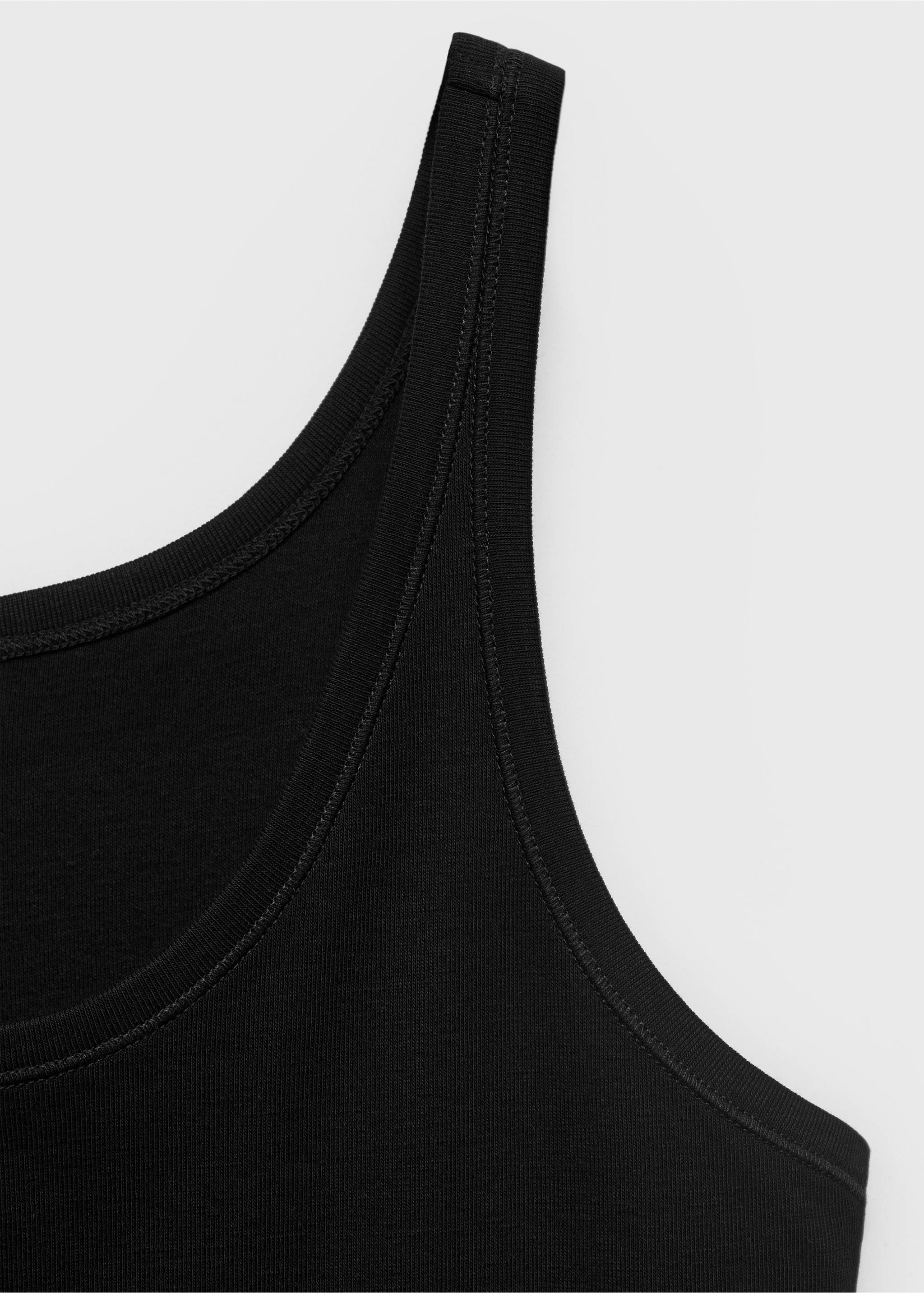Baumwoll-Top mit Rundhalsausschnitt - Detail des Artikels 8, Schwarz. Ref: 27043336-00.