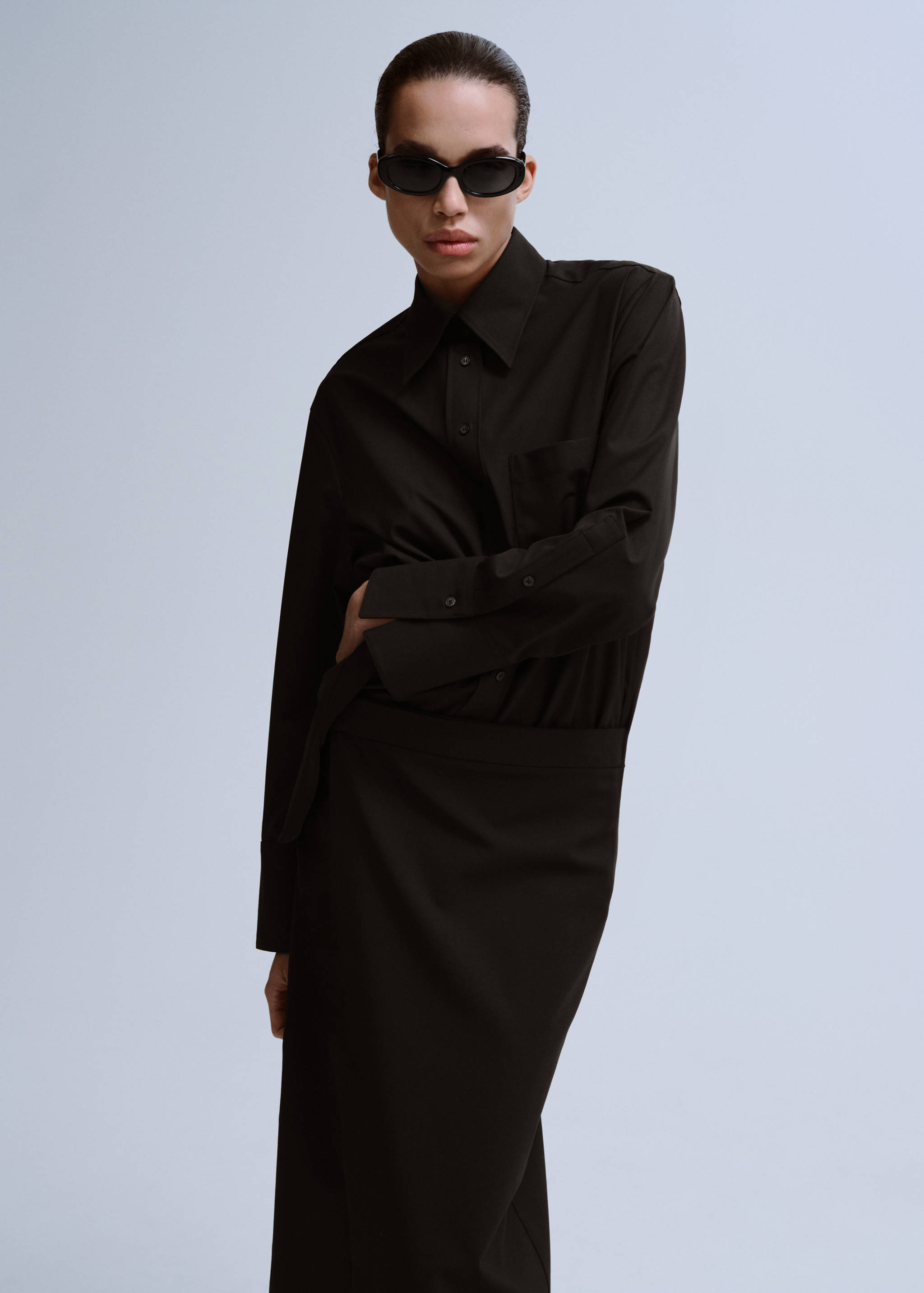 Slit wrap skirt - Medium plane