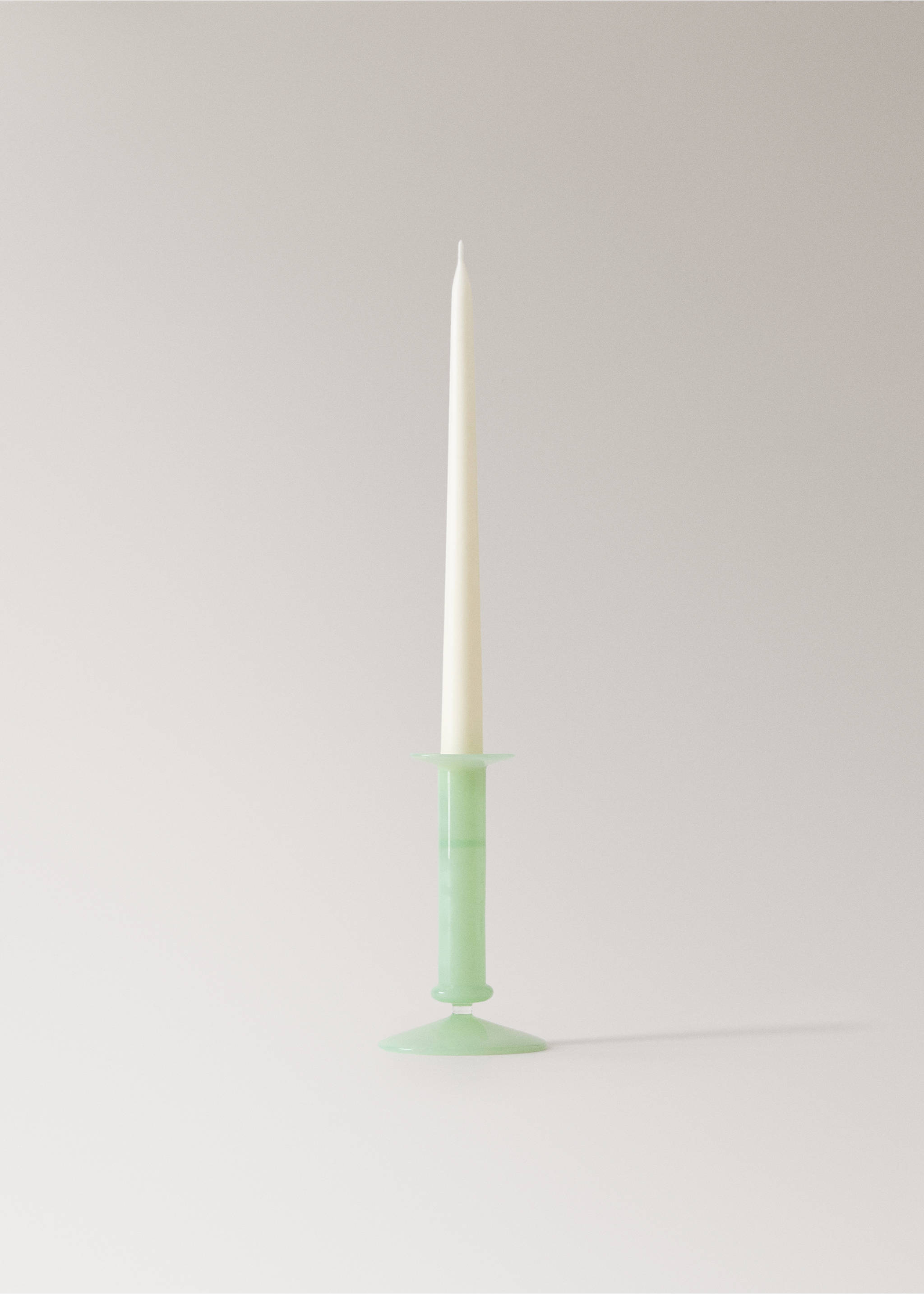 Veliki obojeni svijećnjak borosilikatnog stakla - Detalji artikla 3, Mevica zelena. Ref: 27043338-00.