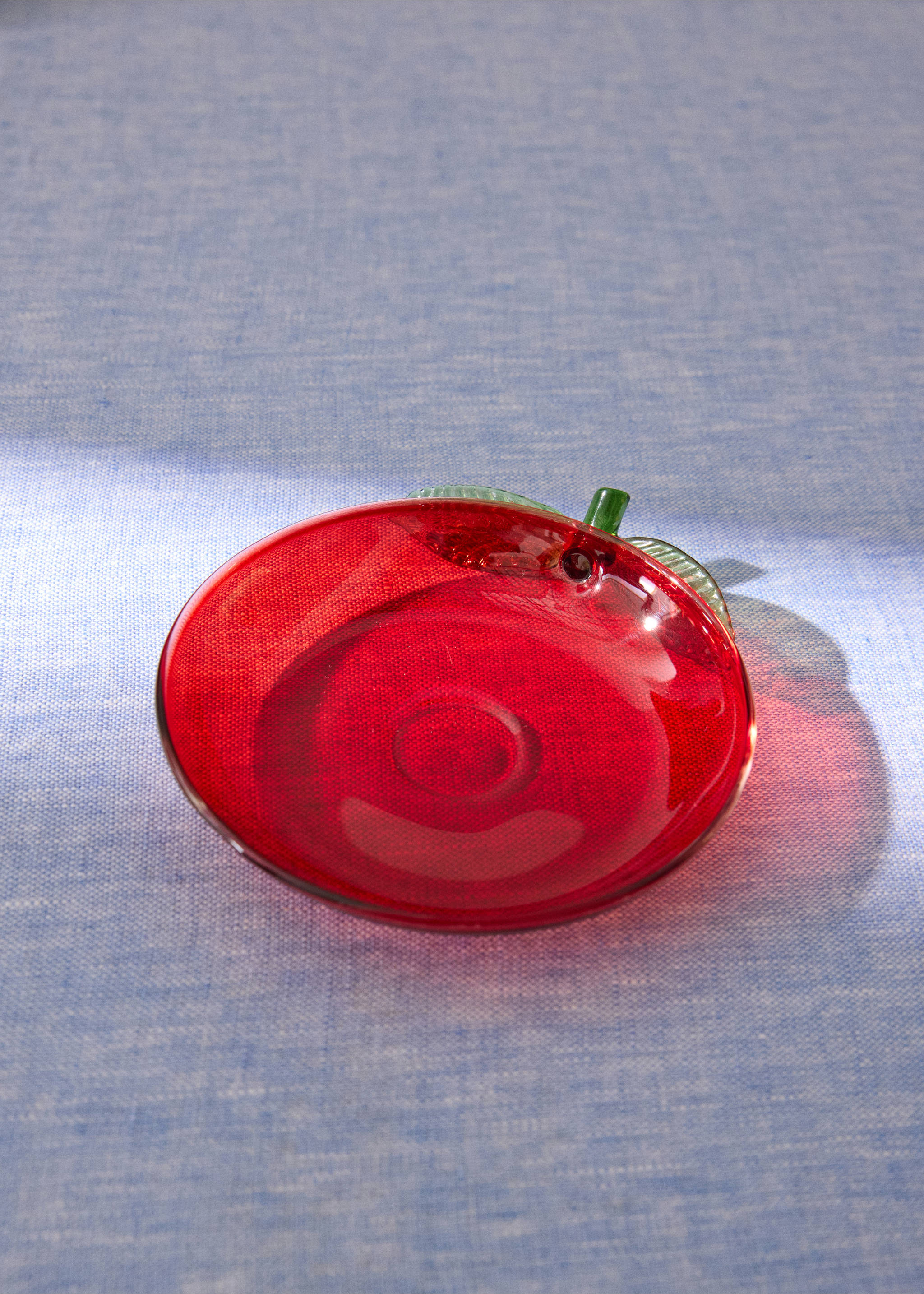 Borosilicate glass apple plate - General plane, Petrol Blue. Ref: 27043341-00.