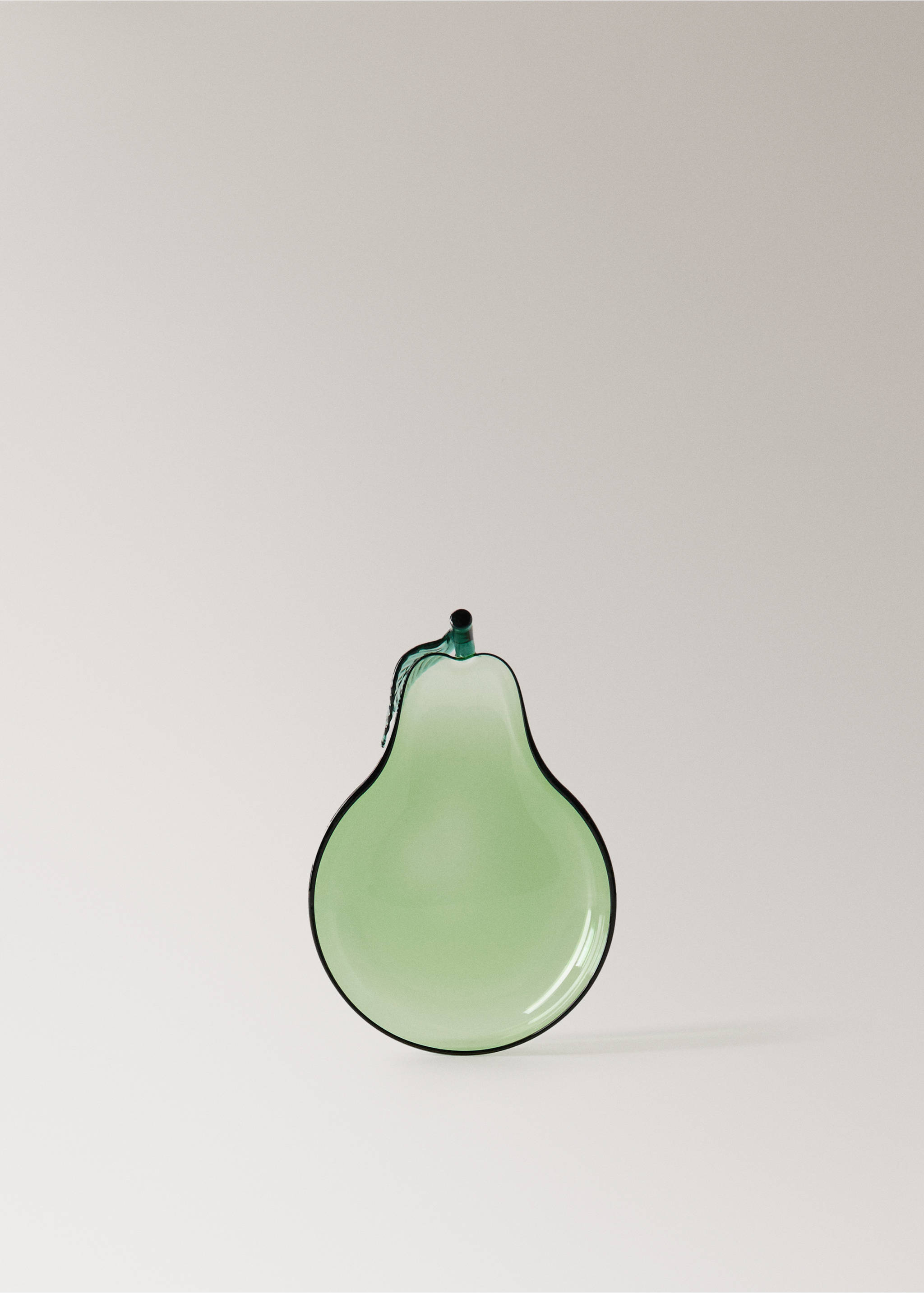 Borosilicate glass plate pear - Article without model, Petrol Blue. Ref: 27043341-00.